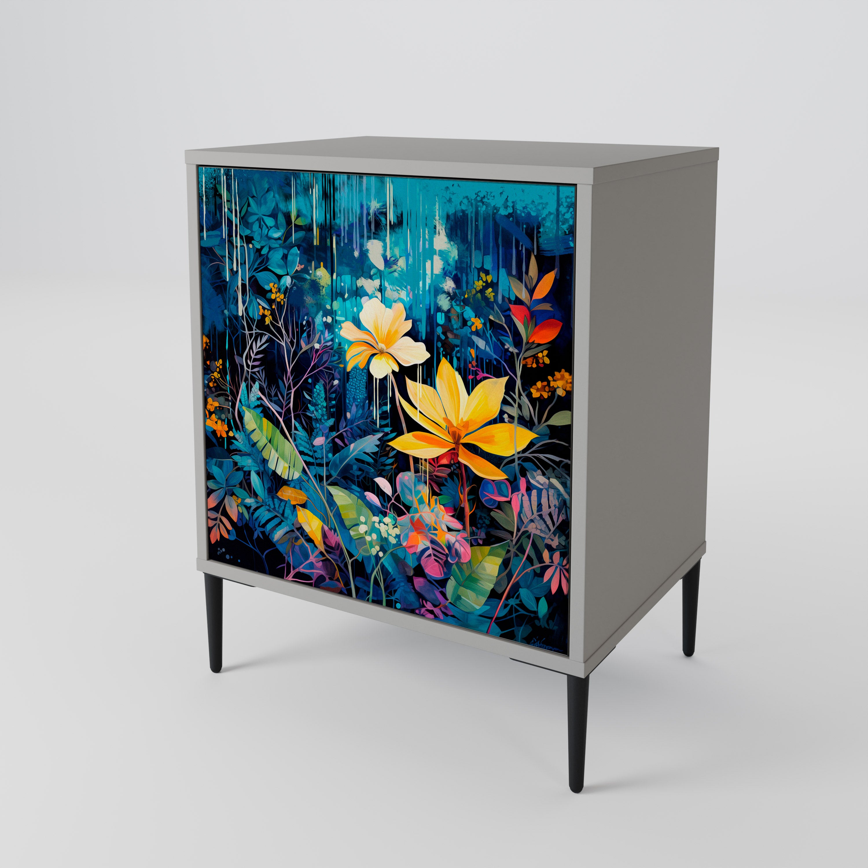MIDNIGHT BLOSSOM 1-Door Sideboard