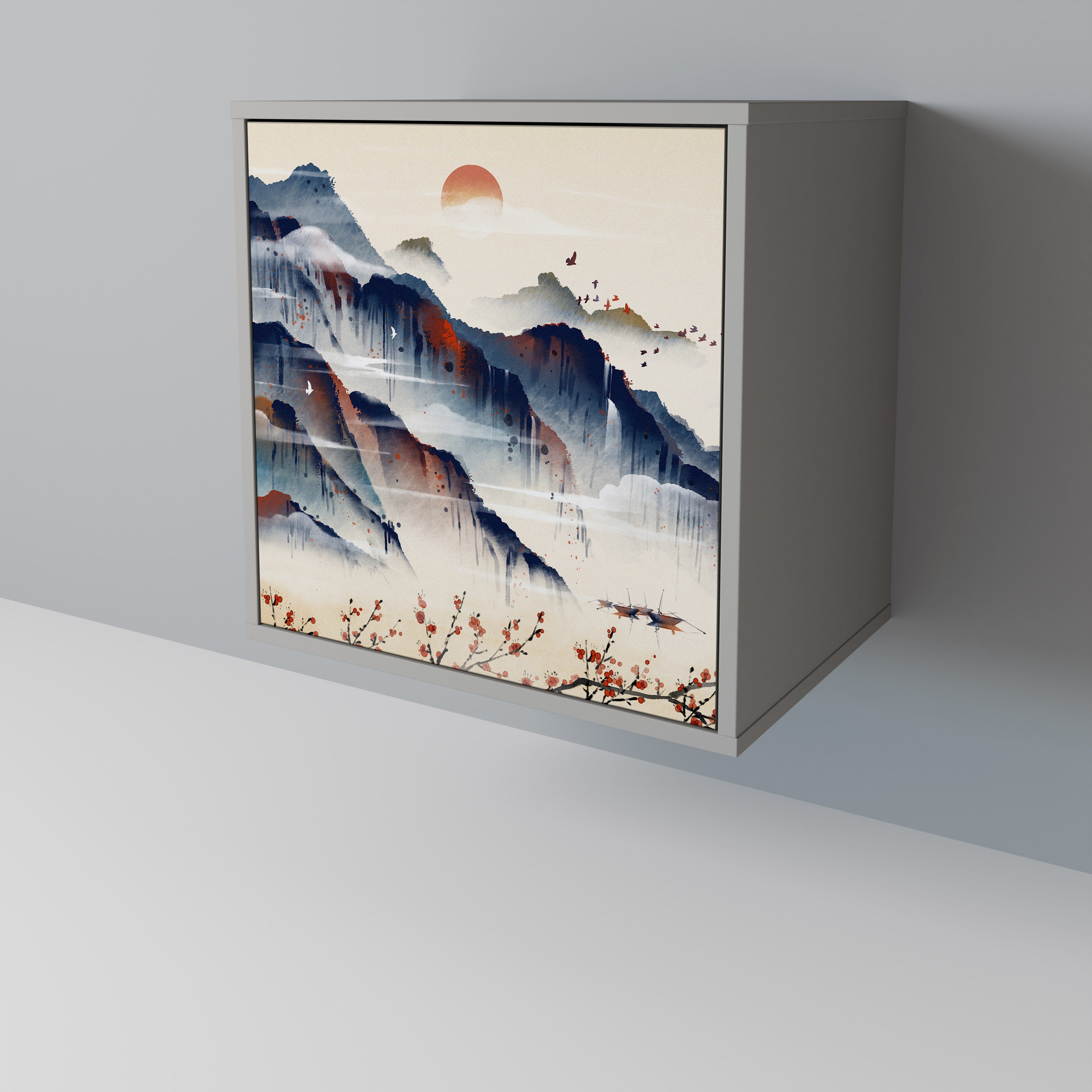 JAPANESE LANDSCAPE 1-Door Sideboard