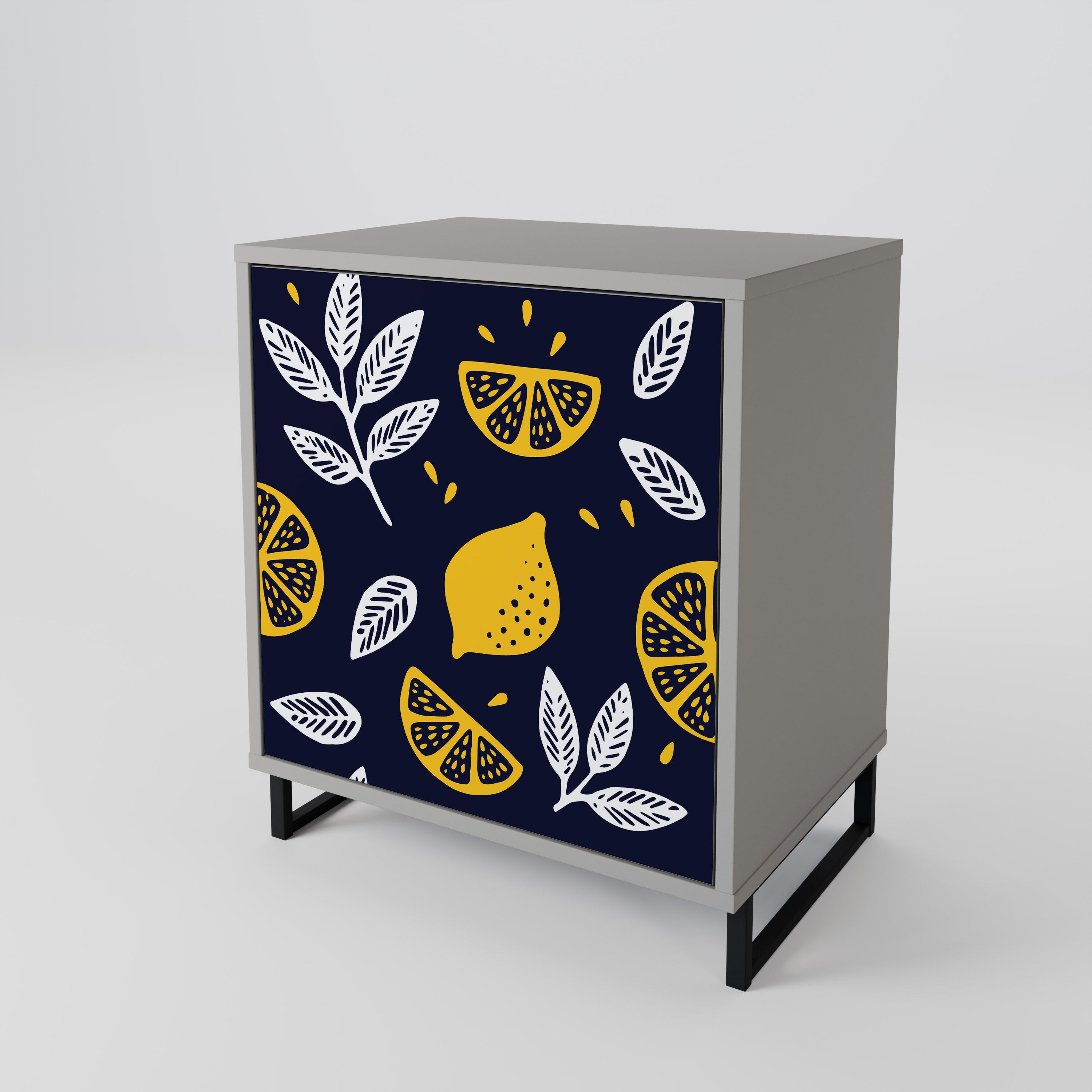 CITRUS BLACK AND WHITE 1-Door Sideboard