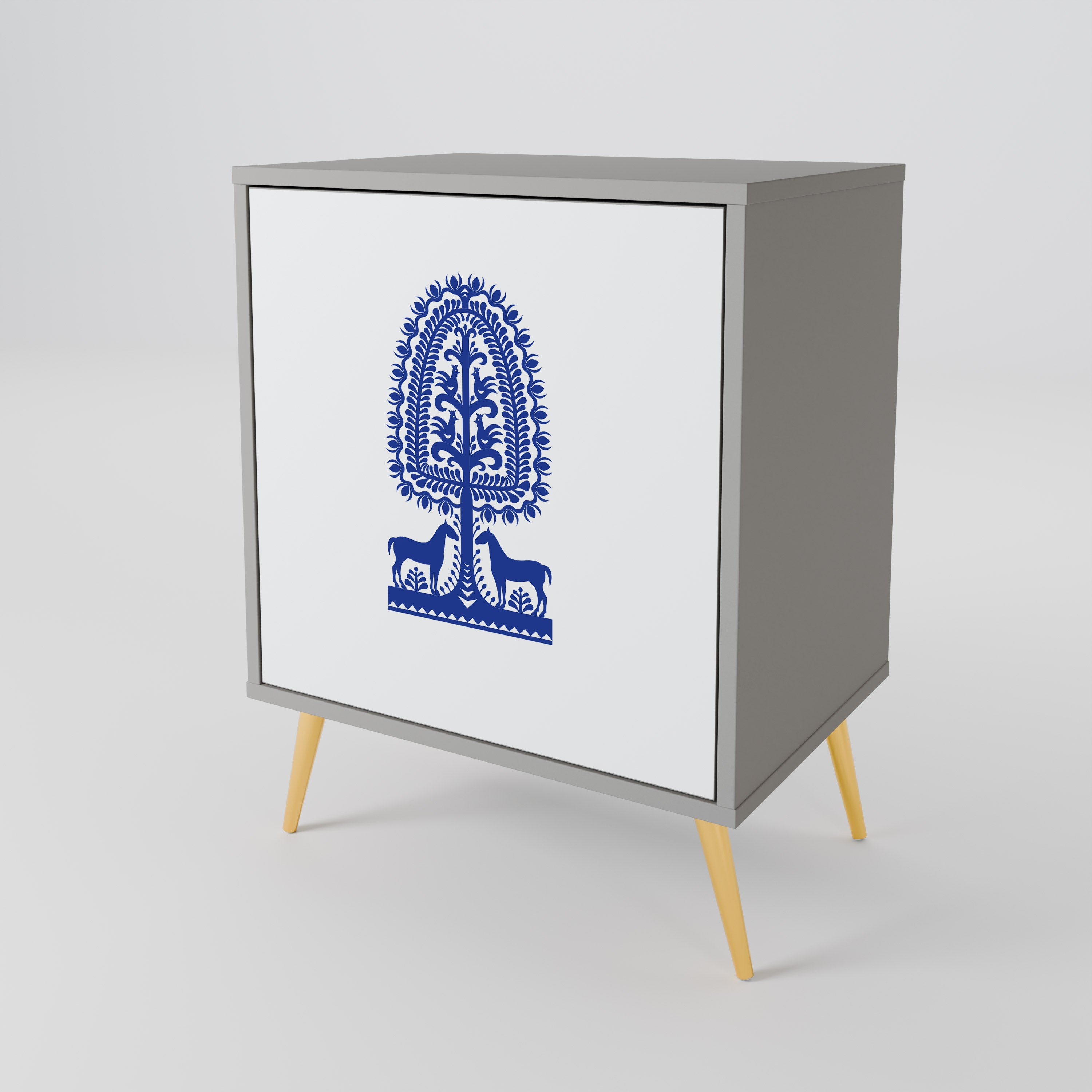 POLISH FOLK ART 1-Door Sideboard