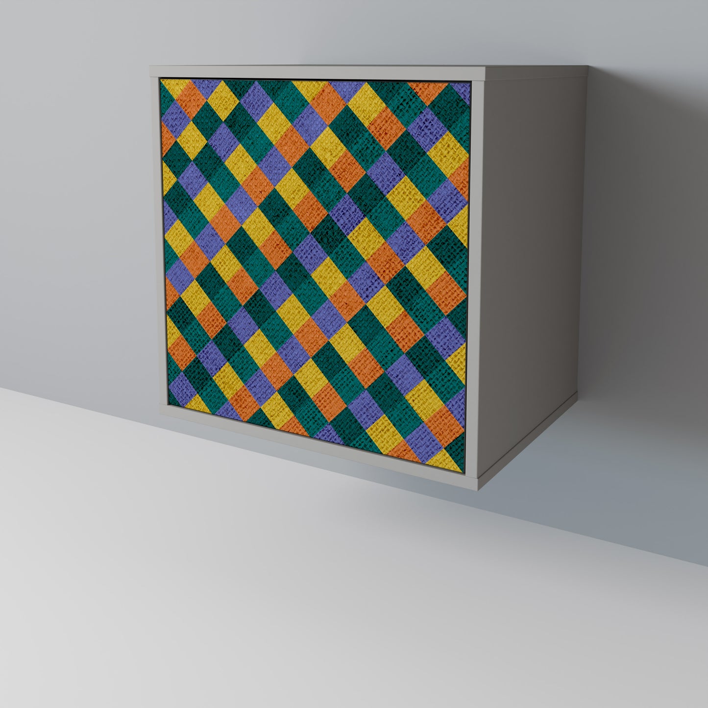 PAINTED SQUARES MIX Jednodveřová komoda