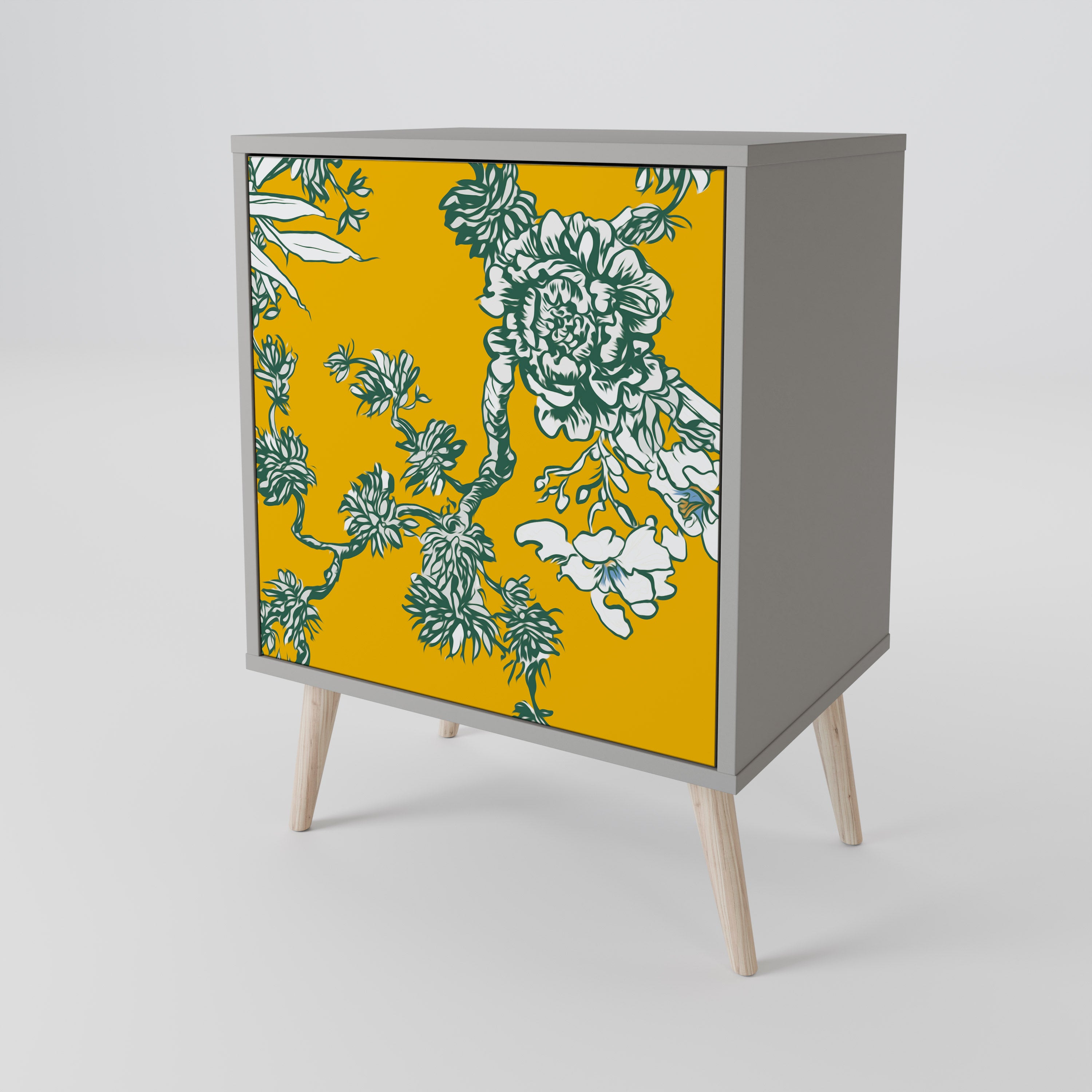 YELLOW CHINOISERIE 1-Door Sideboard