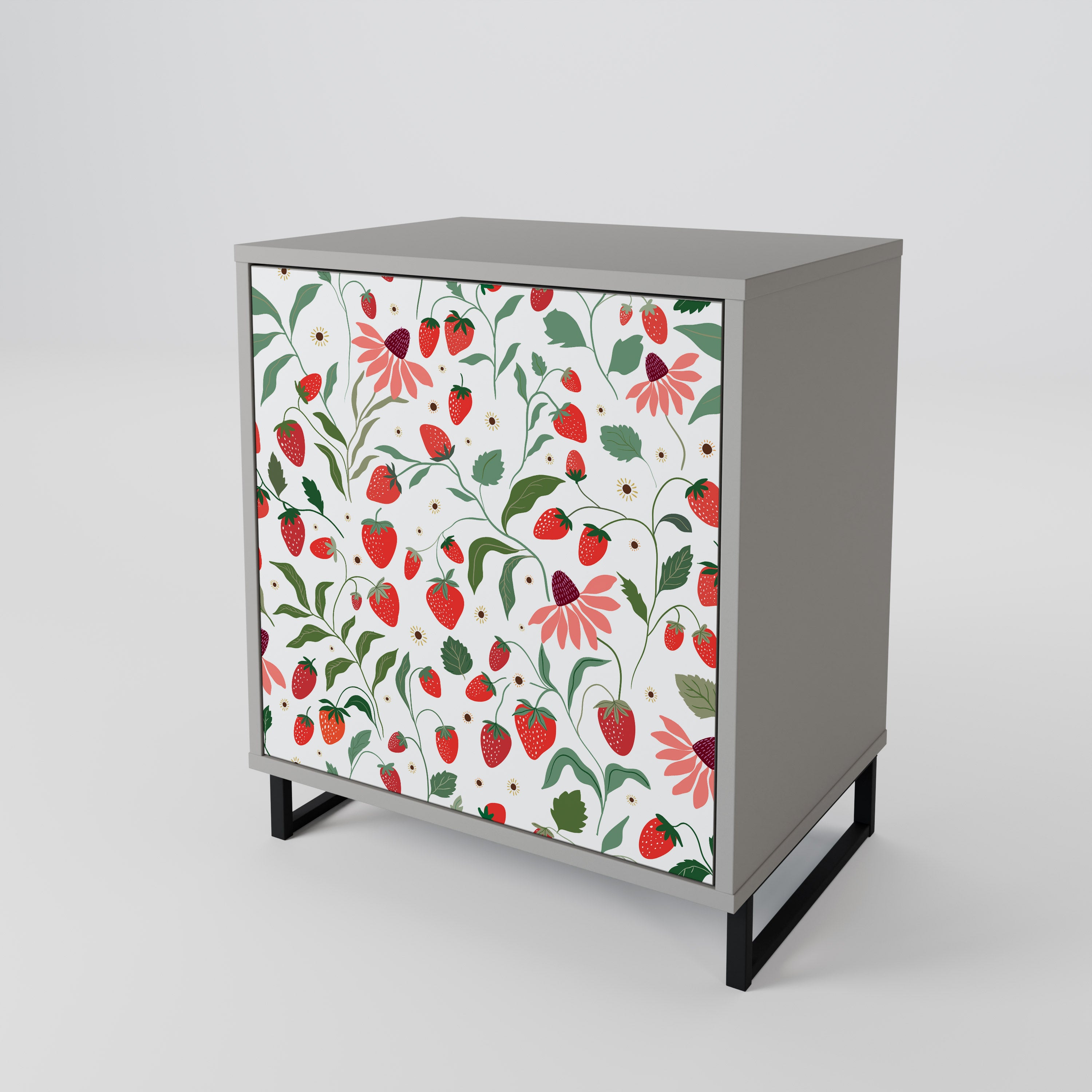 FLOWERS AND STRAWBERRIES 1-Door Sideboard