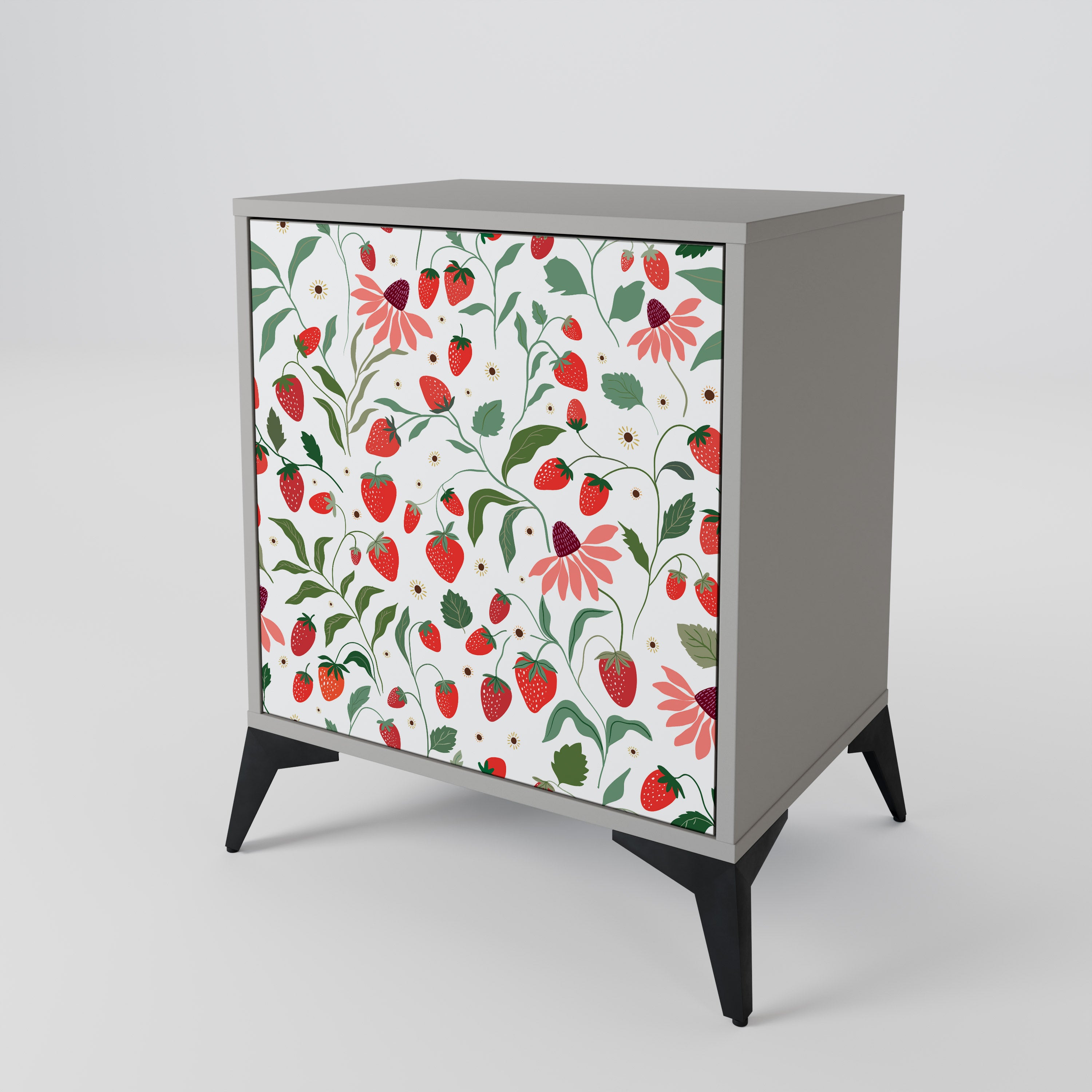 FLOWERS AND STRAWBERRIES 1-Door Sideboard