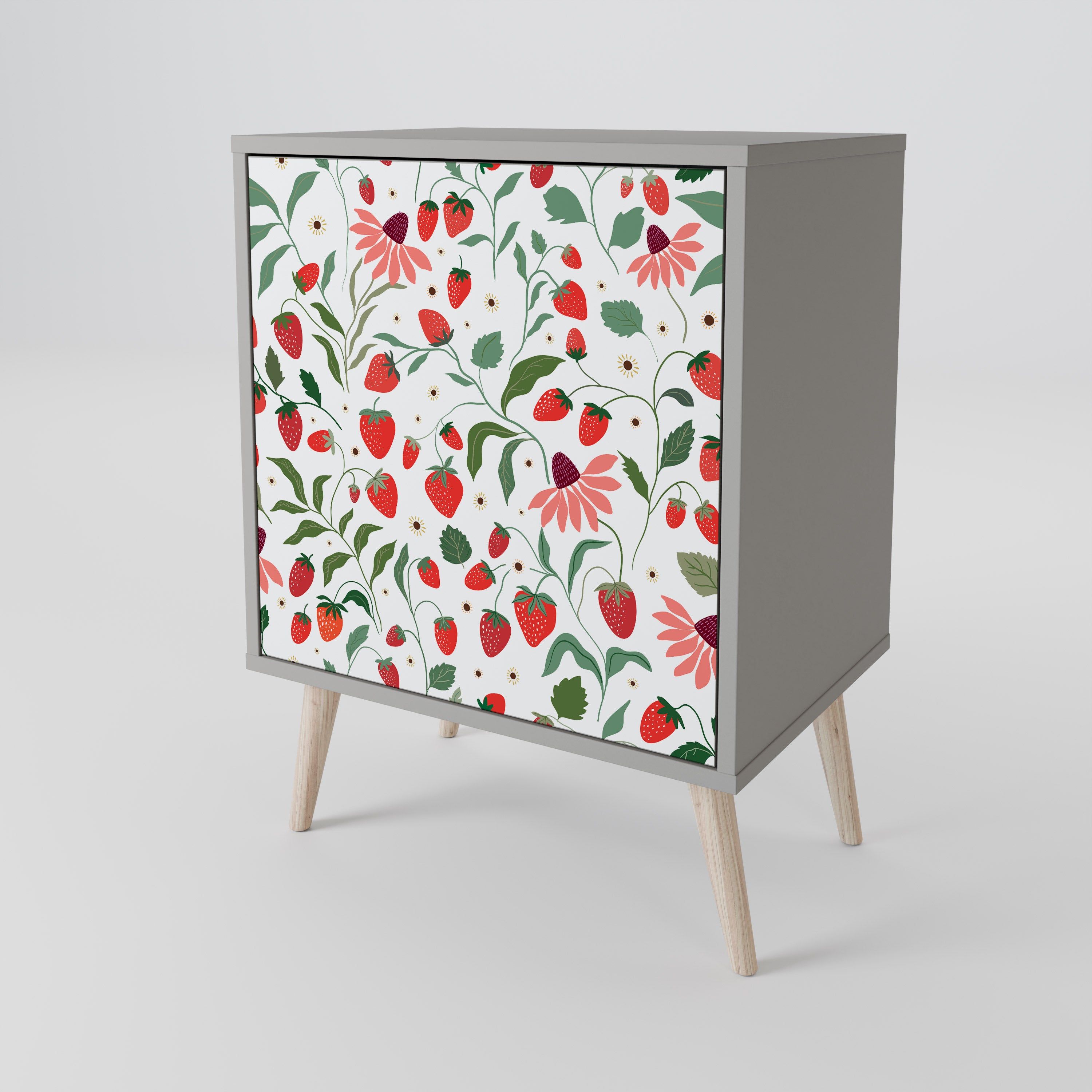 FLOWERS AND STRAWBERRIES 1-Door Sideboard