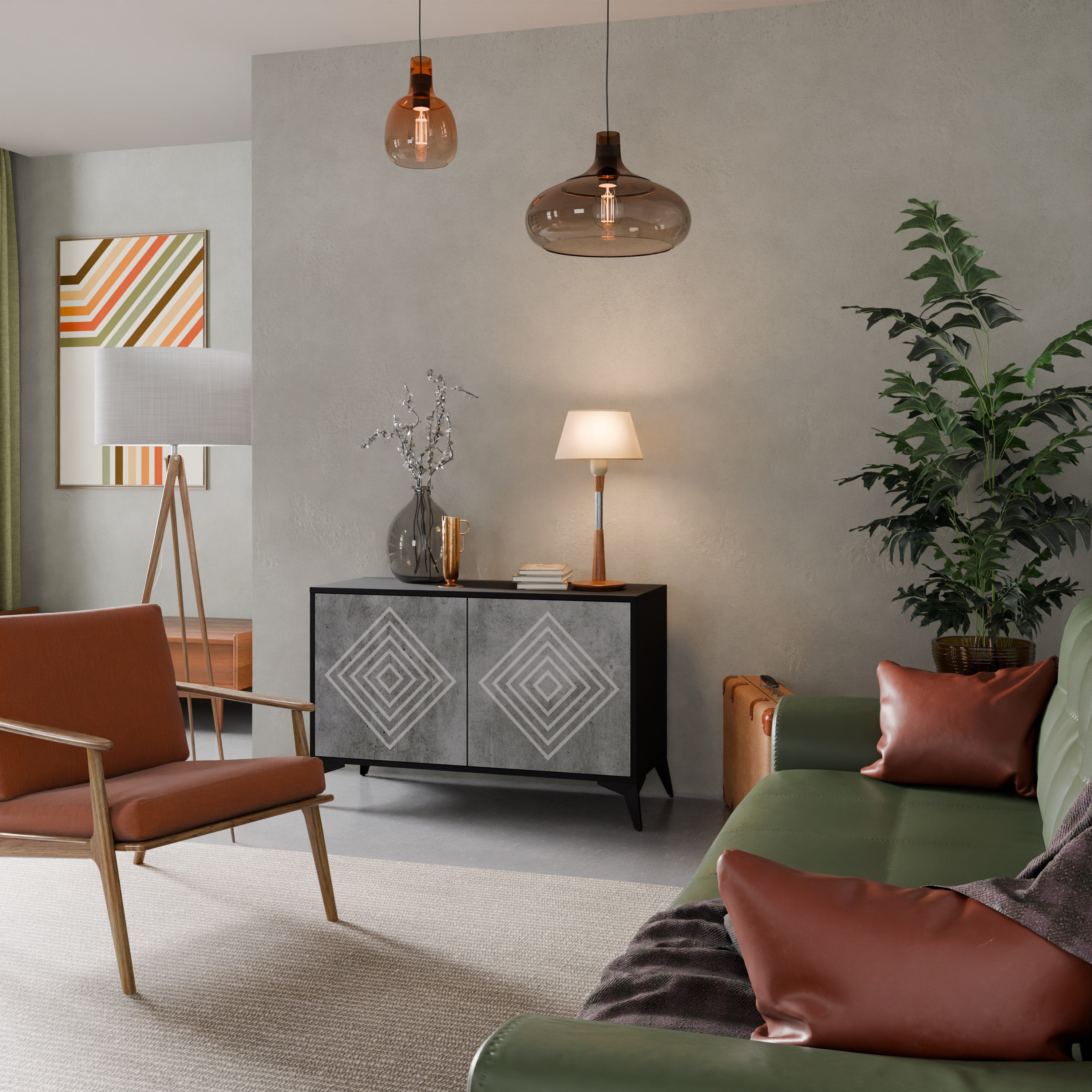 POLYGONAL ARTISTRY 2-Door Sideboard