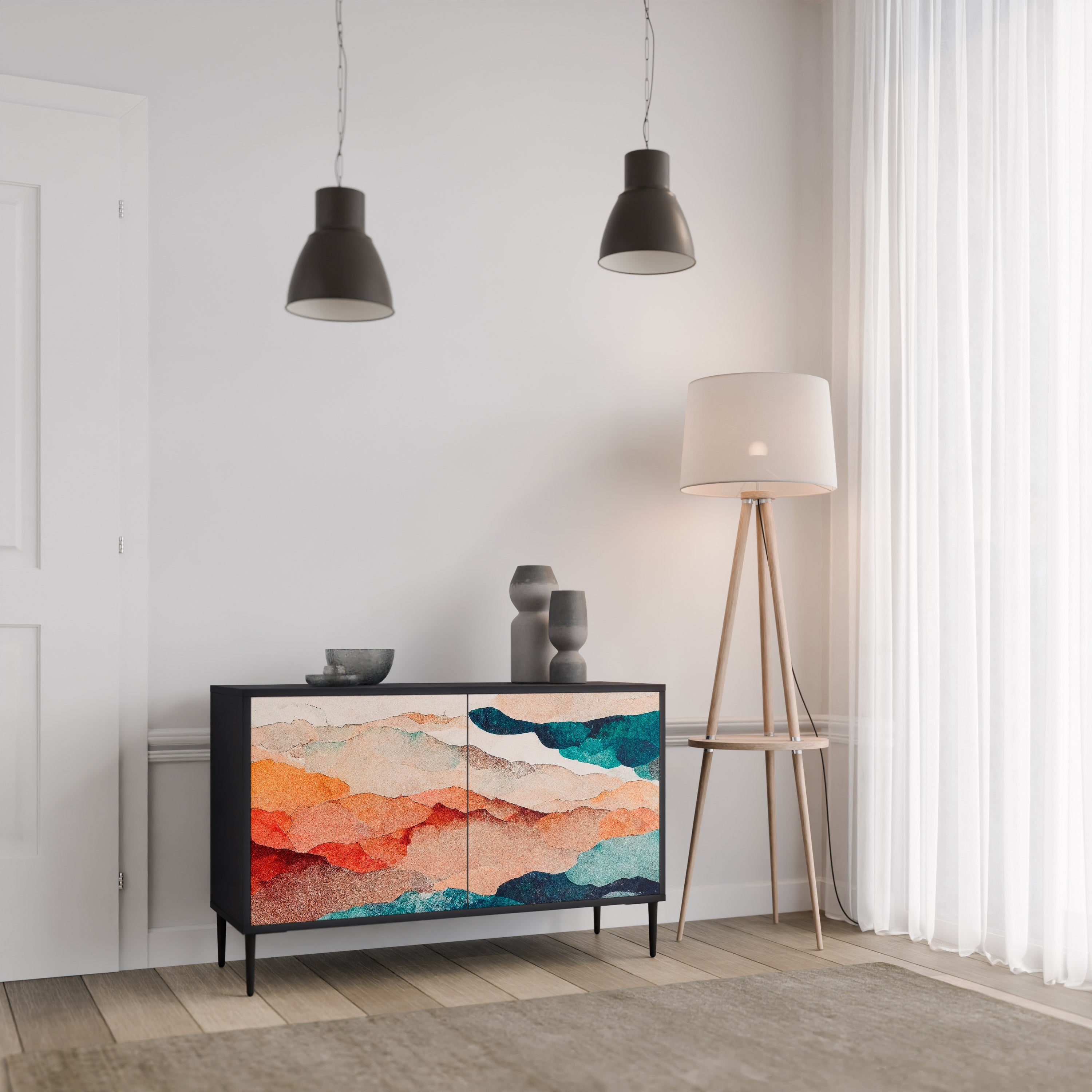 ABSTRACT LANDSCAPE 2-Door Sideboard
