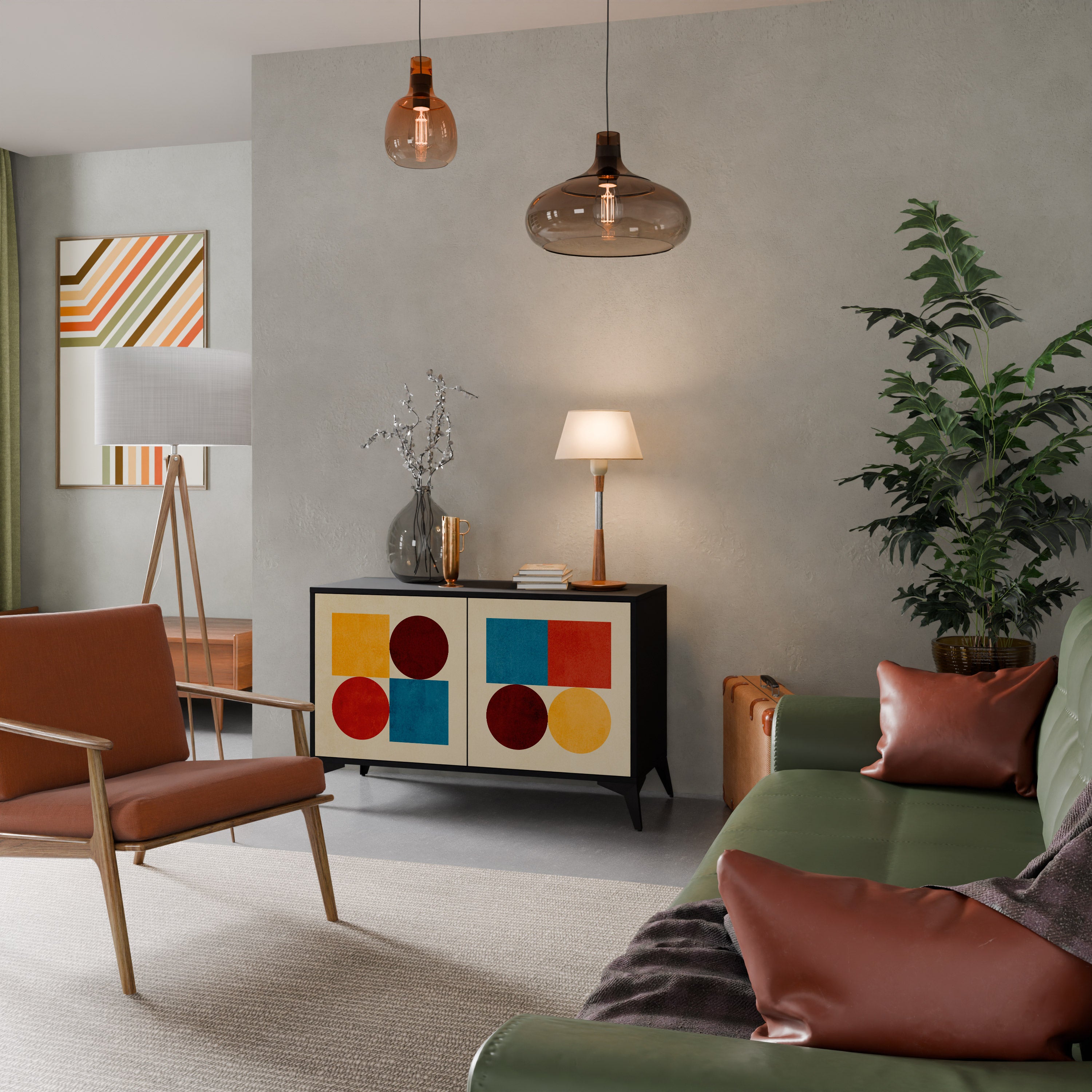 GEOMETRIC PUZZLE 2-Door Sideboard