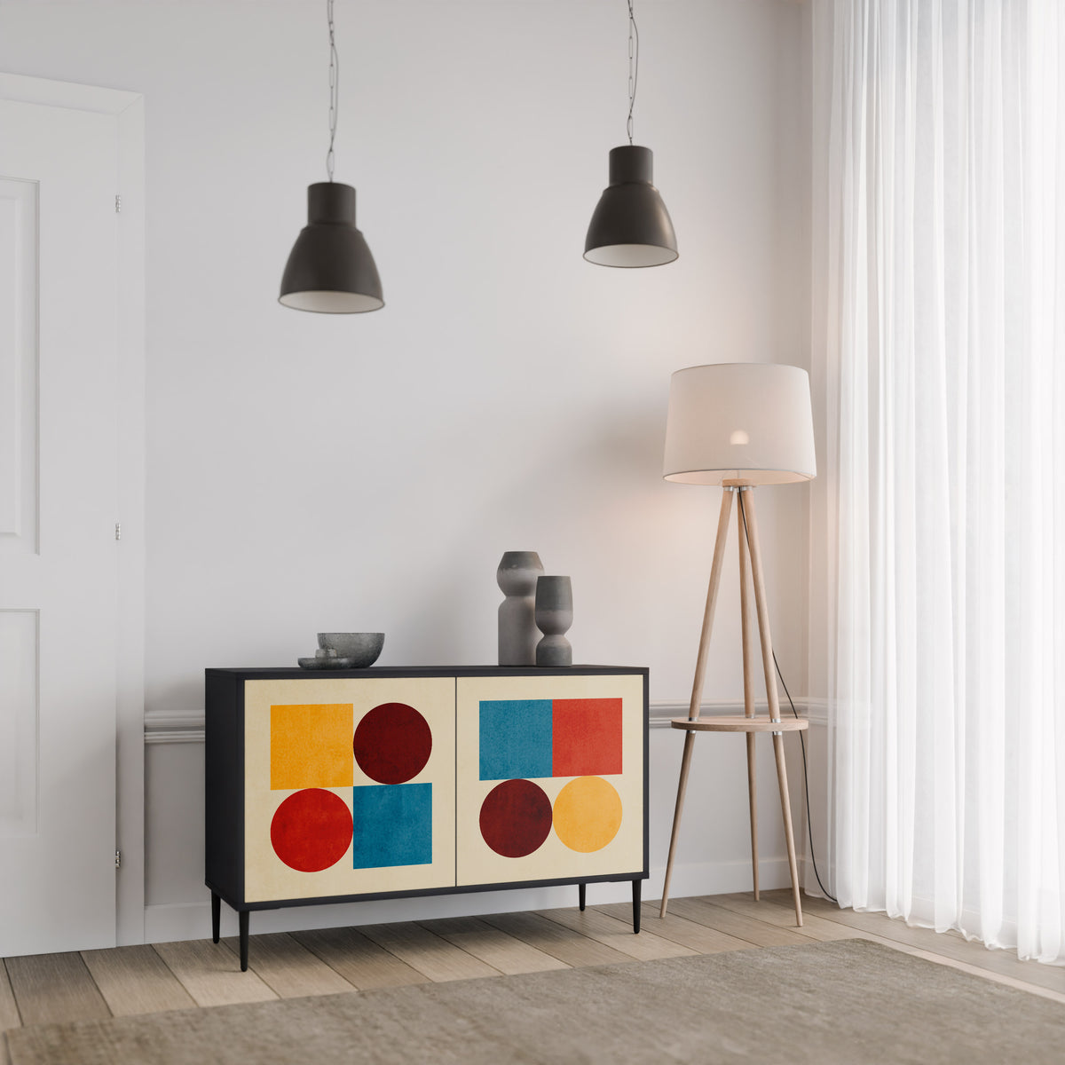 GEOMETRIC PUZZLE Dvoudveřová komoda