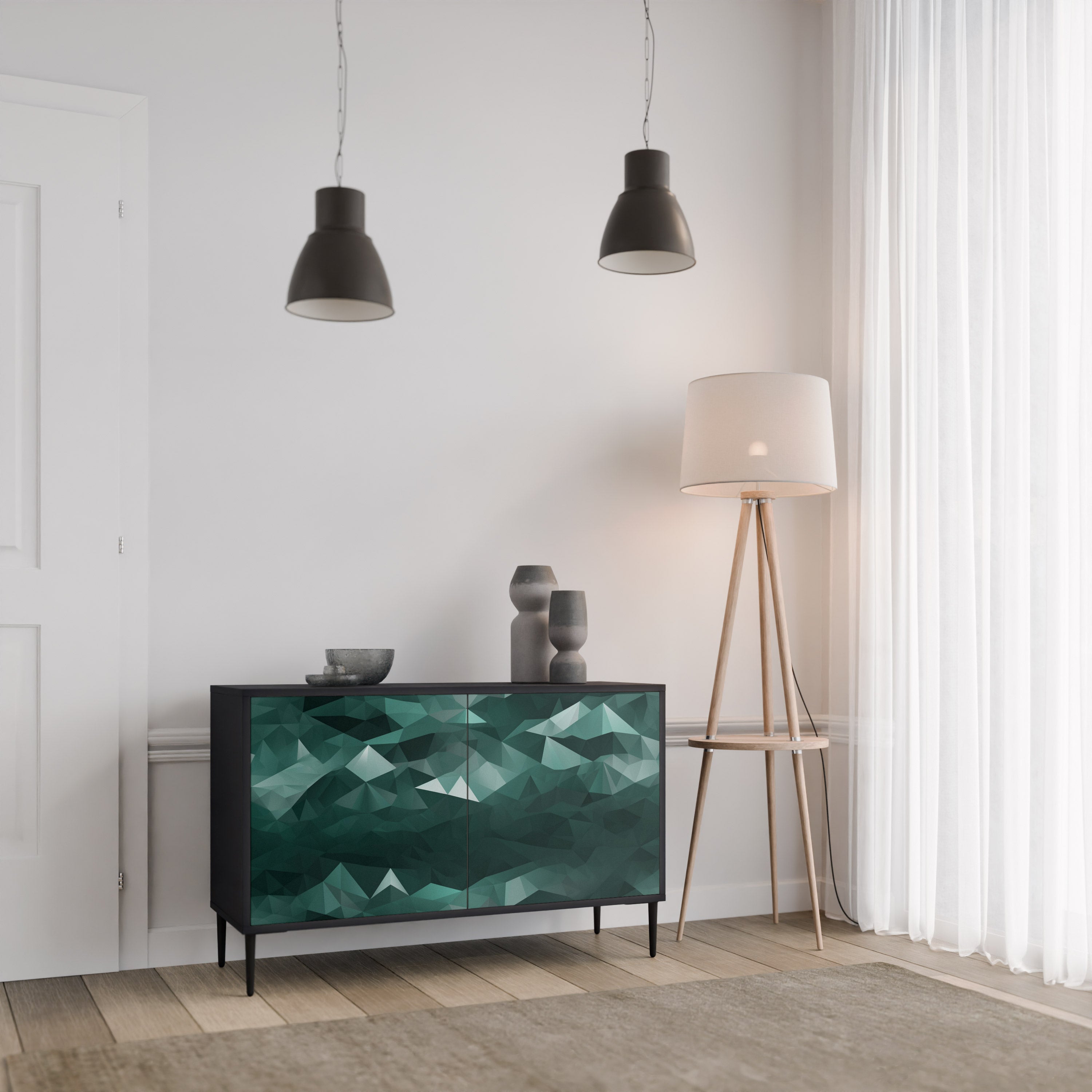 POLYGONAL FLOATING 2-Door Sideboard