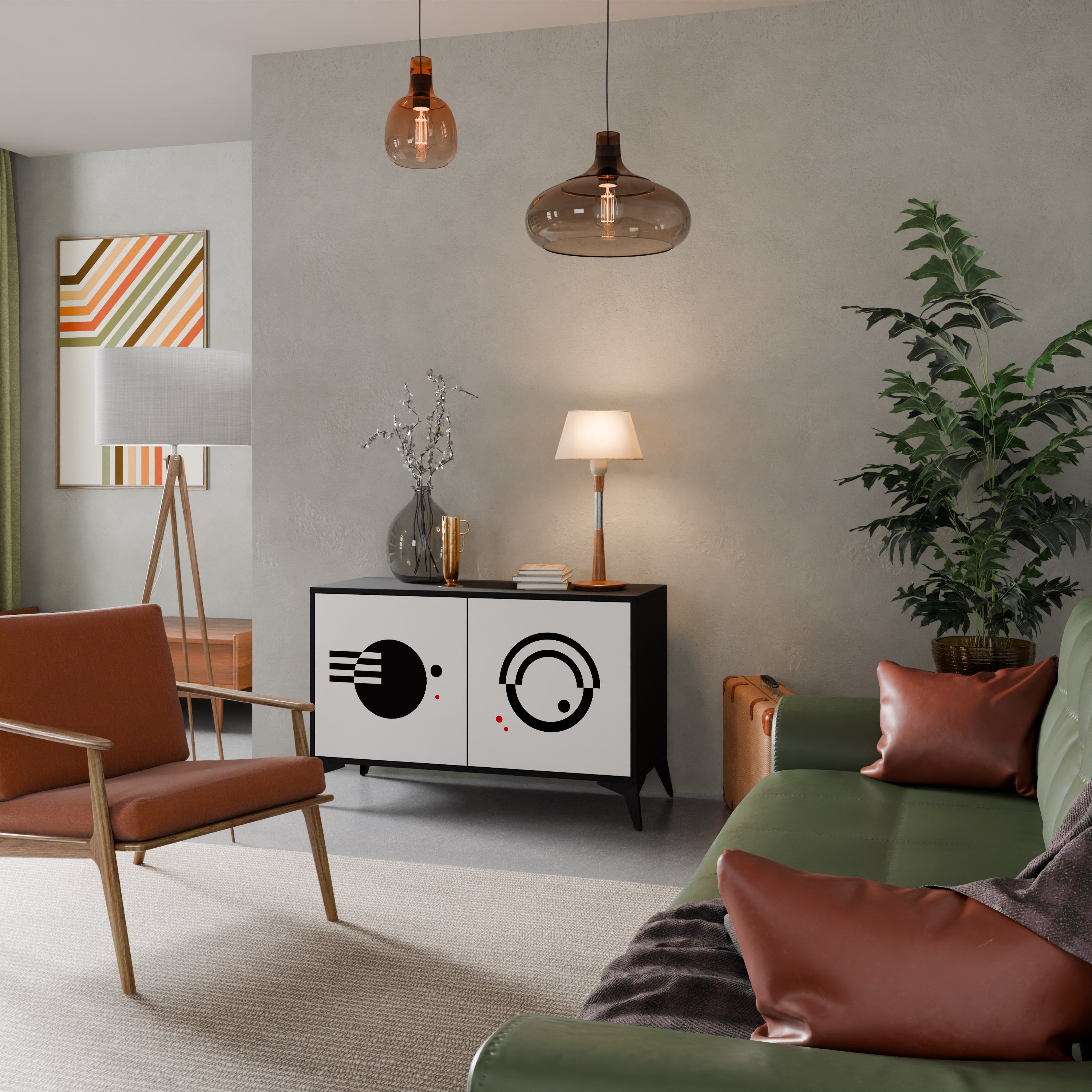 BLACK AND WHITE COMBINATION 2-Door Sideboard