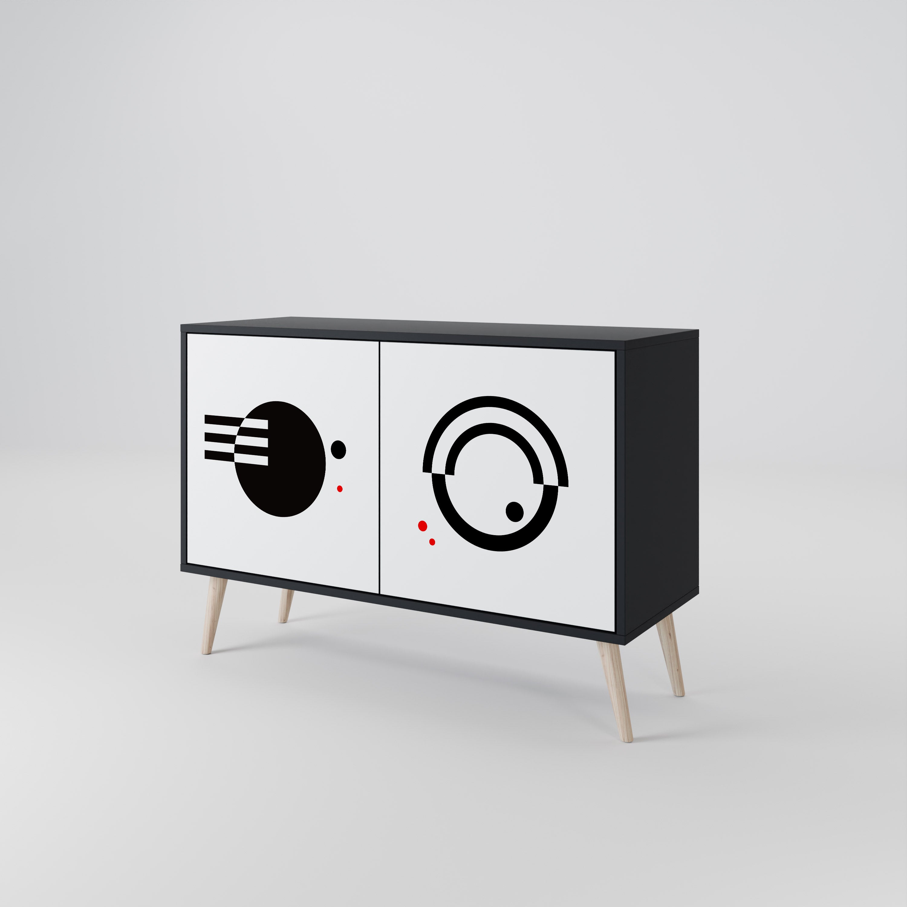BLACK AND WHITE COMBINATION 2-Door Sideboard