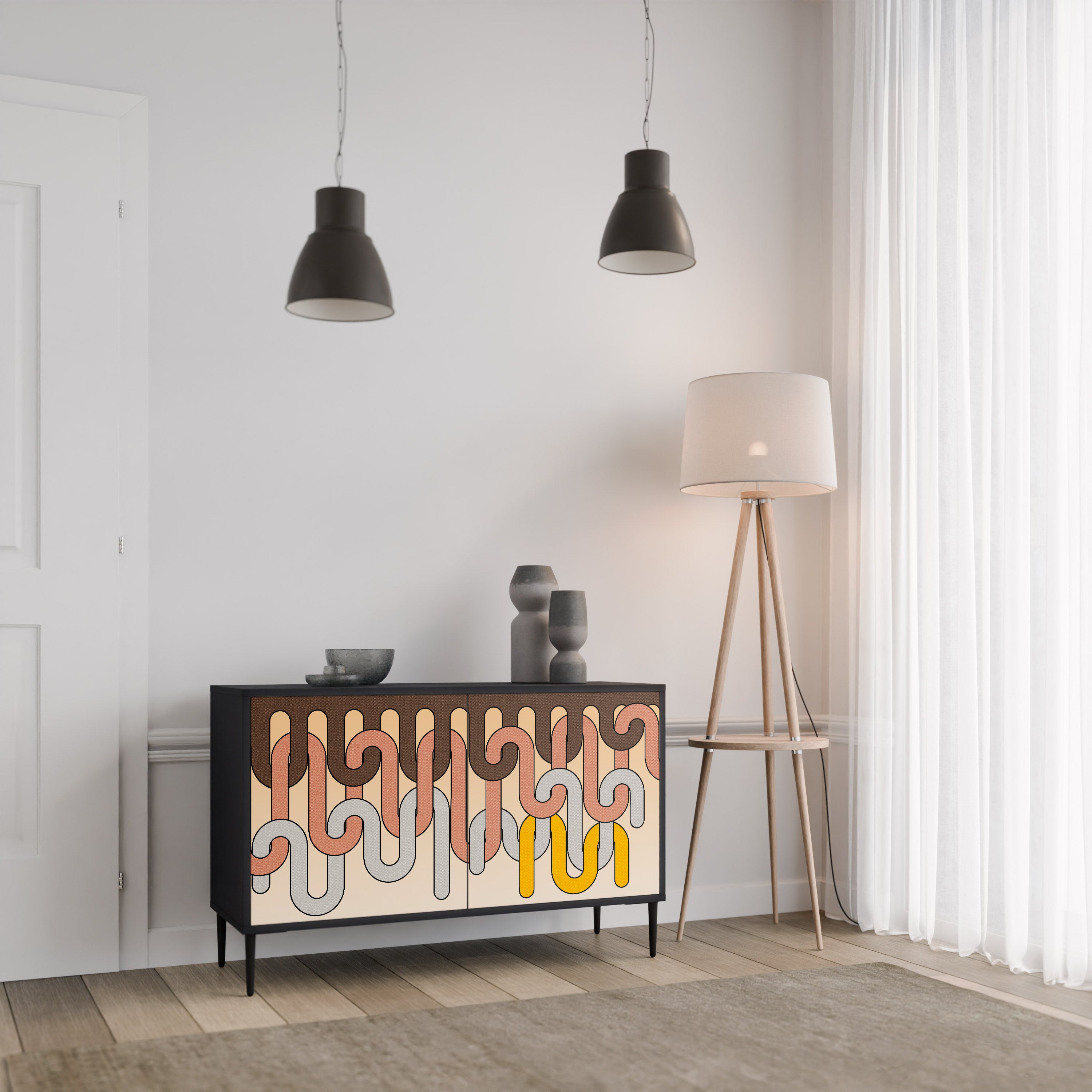 COLORFUL STRINGS 2-Door Sideboard