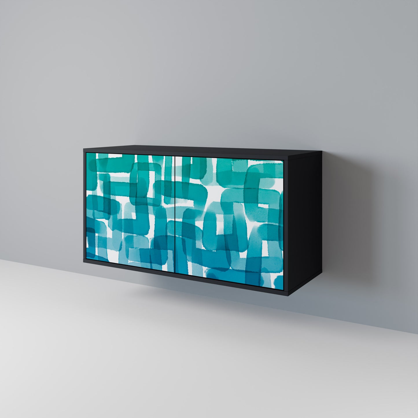 TURQUOISE RECTANGLES Dvoudveřová komoda