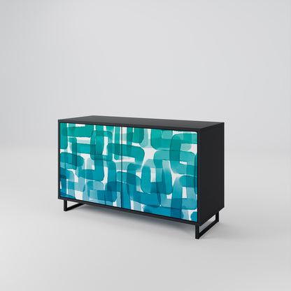 TURQUOISE RECTANGLES Dvoudveřová komoda