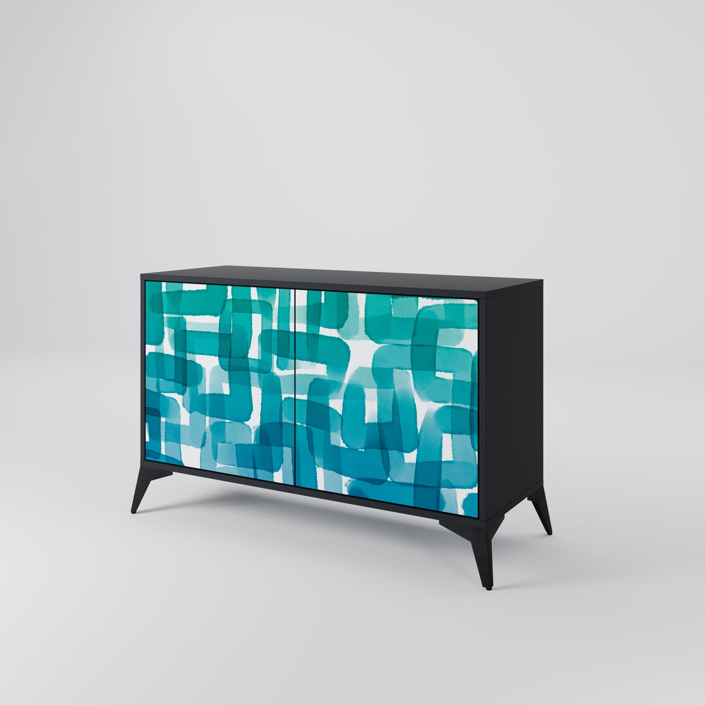 TURQUOISE RECTANGLES Dvoudveřová komoda