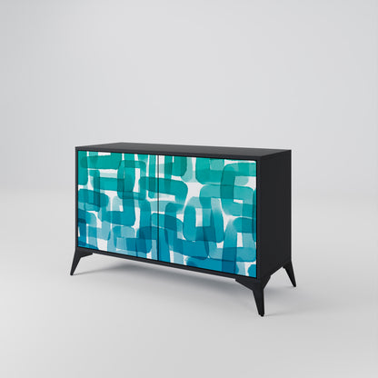 TURQUOISE RECTANGLES Dvoudveřová komoda