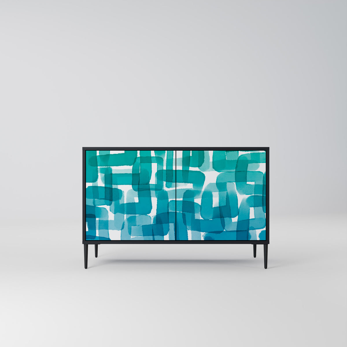 TURQUOISE RECTANGLES Dvoudveřová komoda