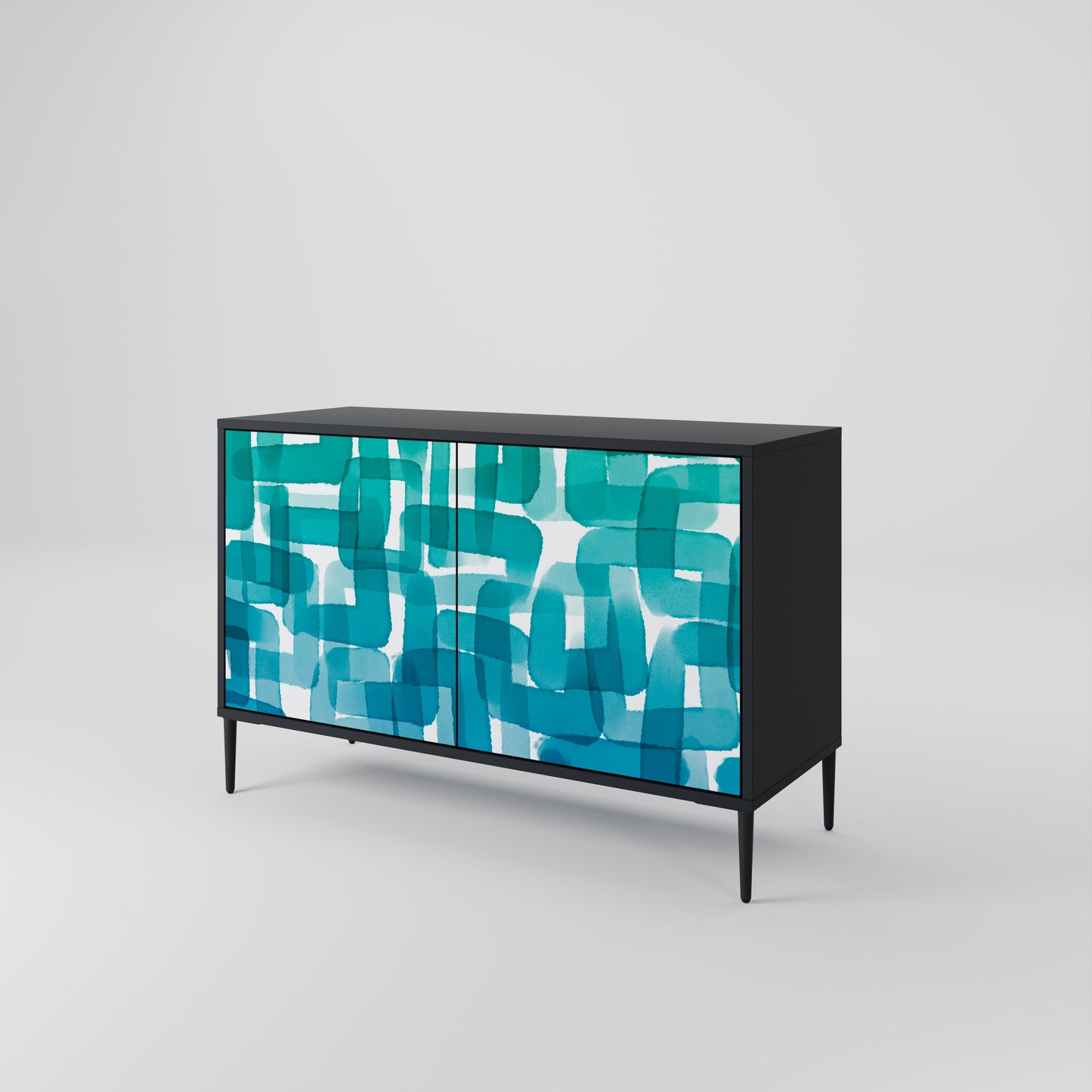 TURQUOISE RECTANGLES Dvoudveřová komoda