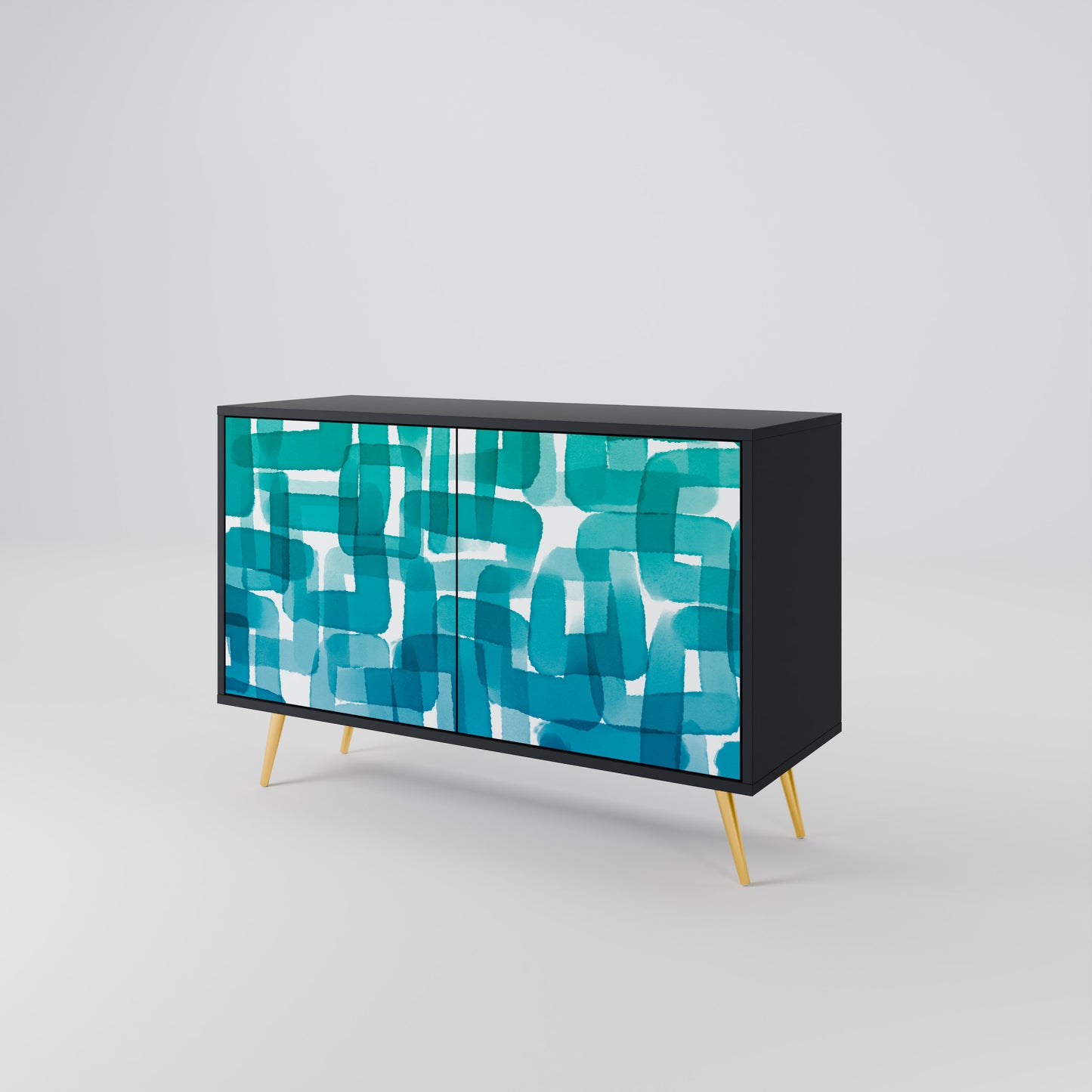 TURQUOISE RECTANGLES Dvoudveřová komoda