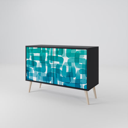 TURQUOISE RECTANGLES Dvoudveřová komoda