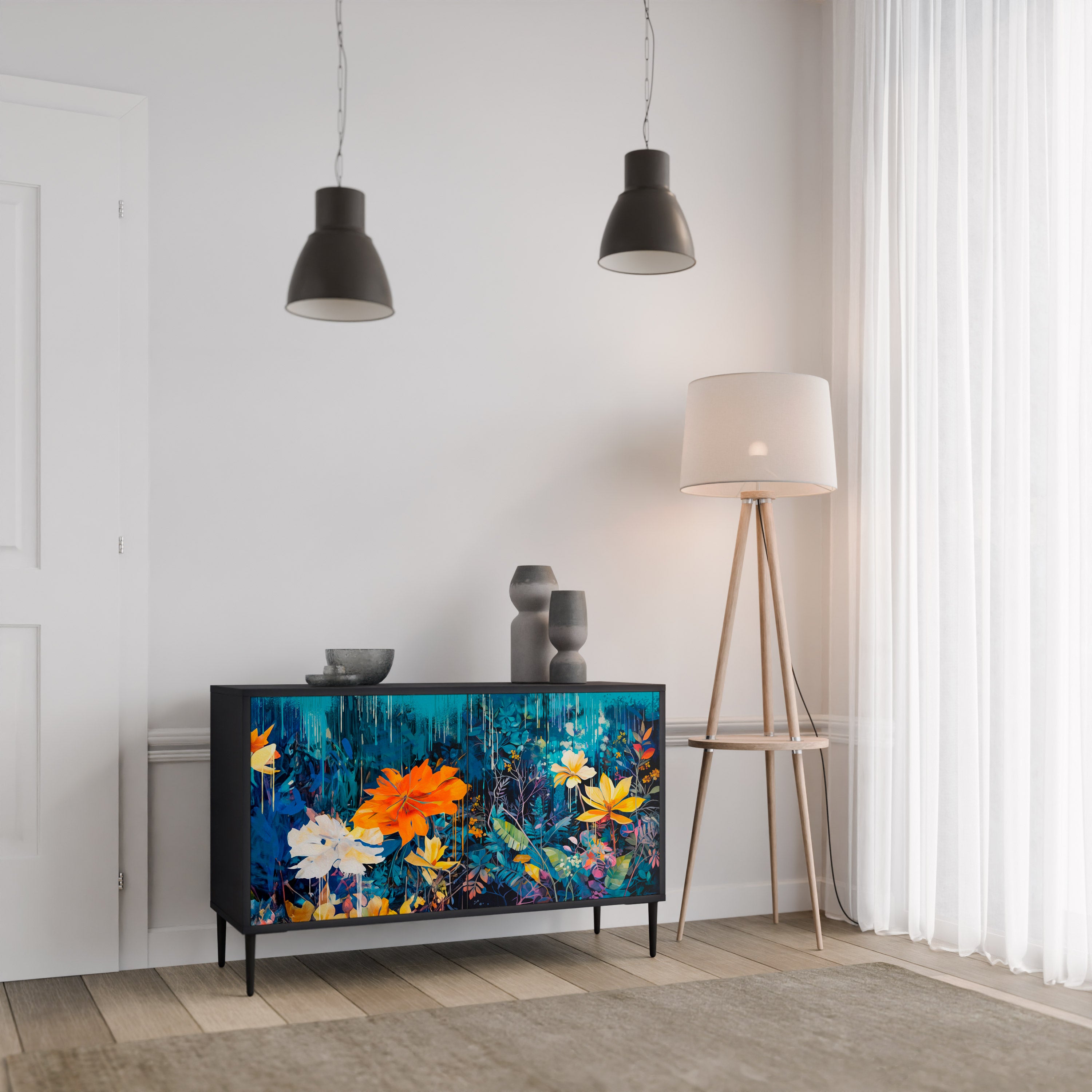 MIDNIGHT BLOSSOM 2-Door Sideboard