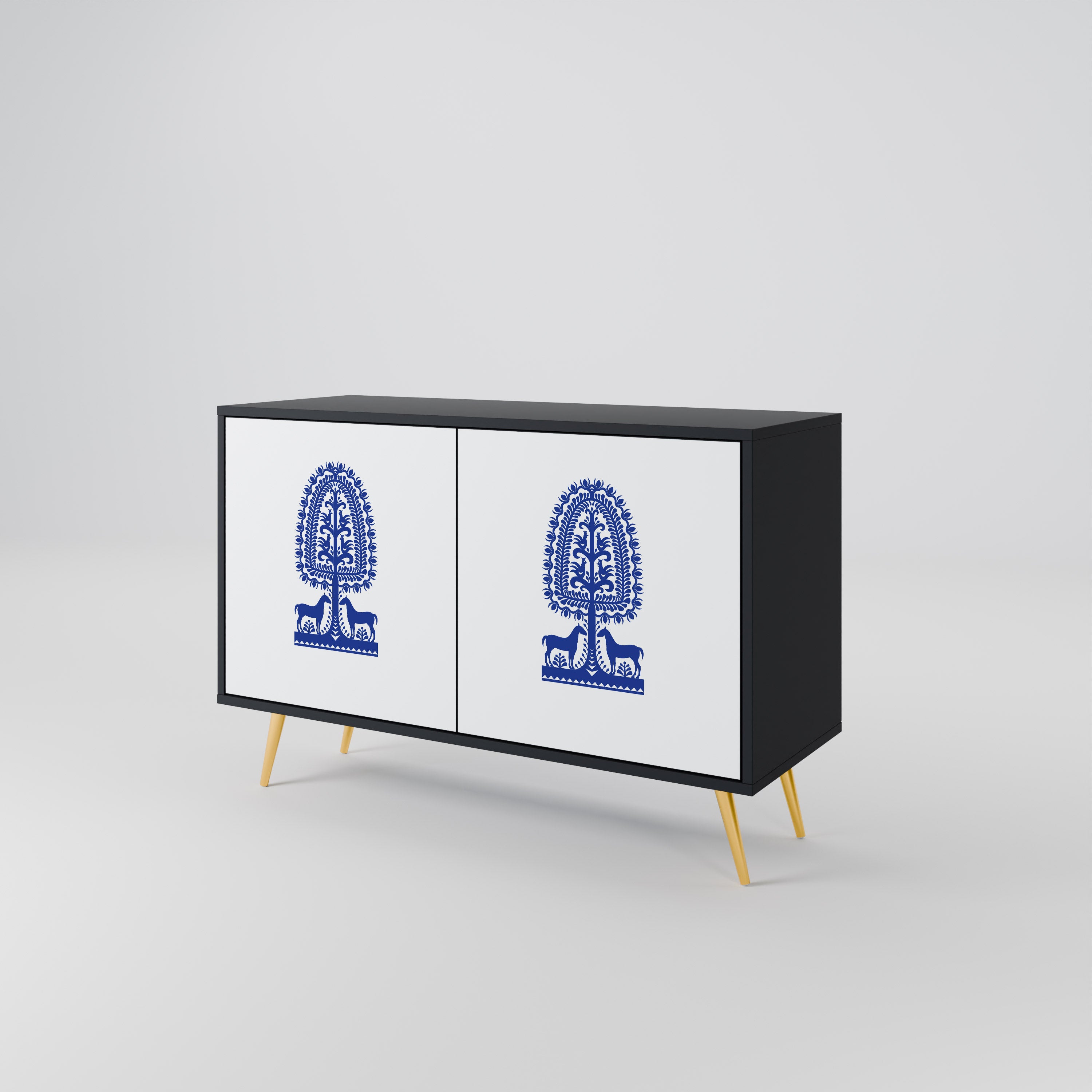 POLISH FOLK ART 2-Door Sideboard