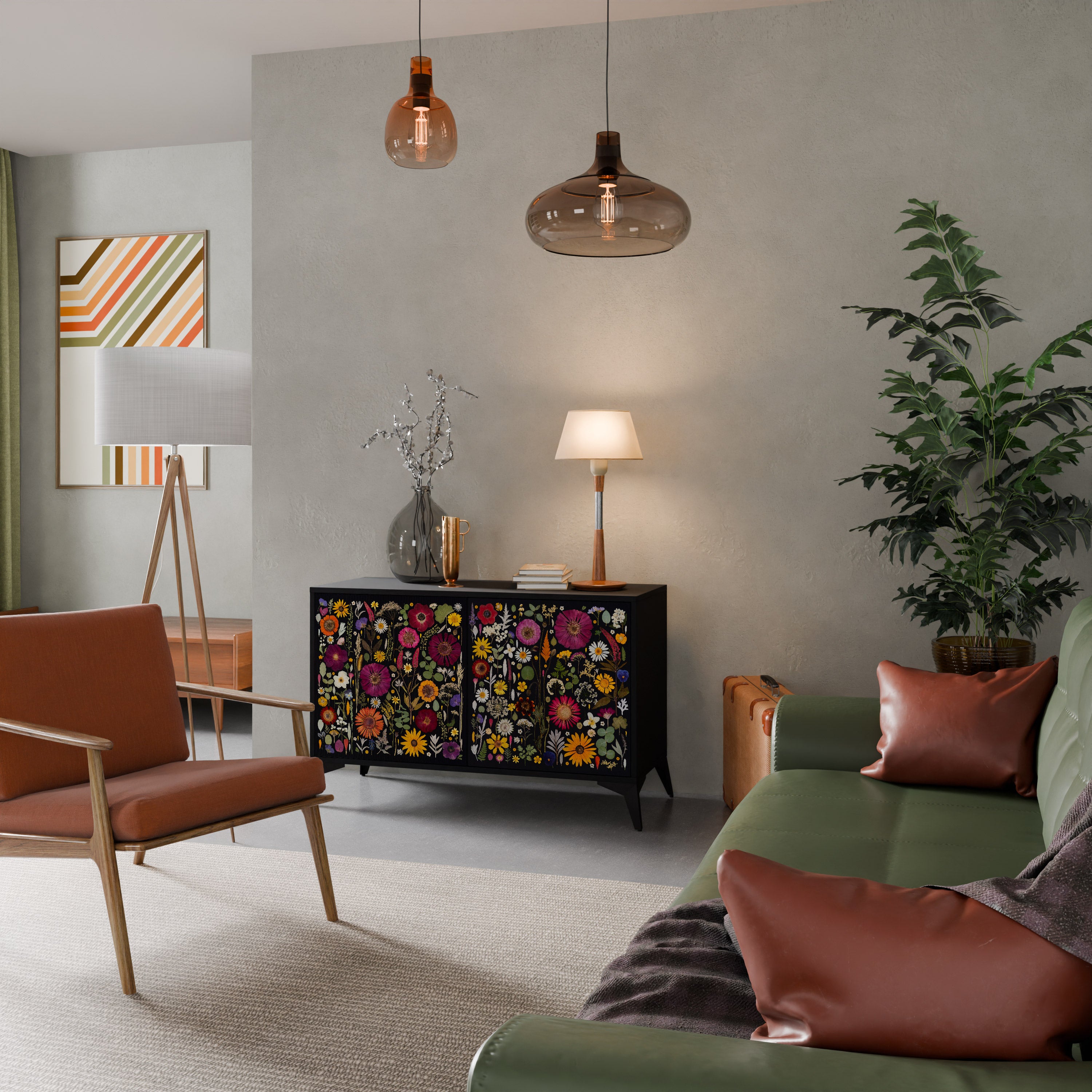 MIDNIGHT GARDEN Dvoudveřová komoda