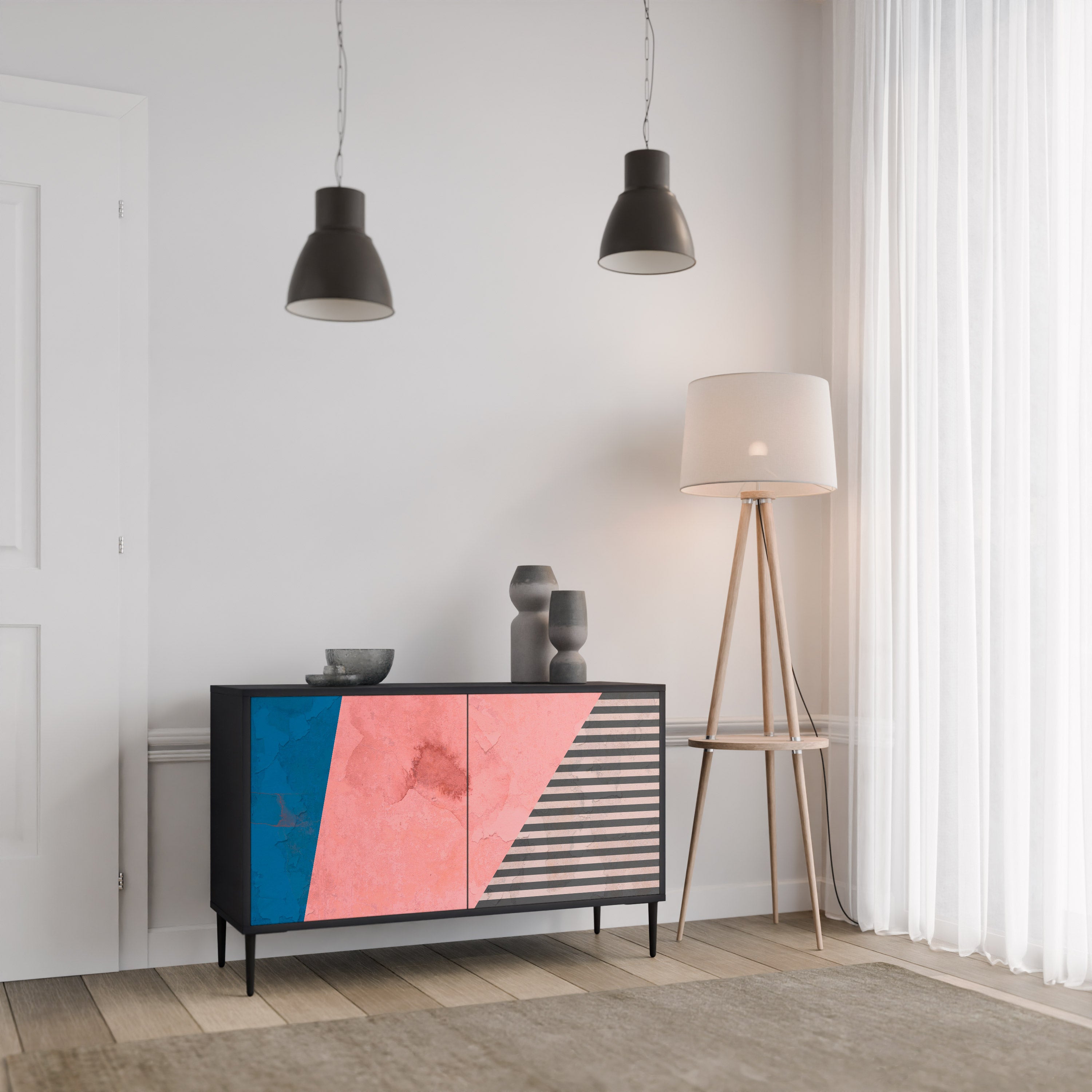 GLAMOROUS STRIPE 2-Door Sideboard