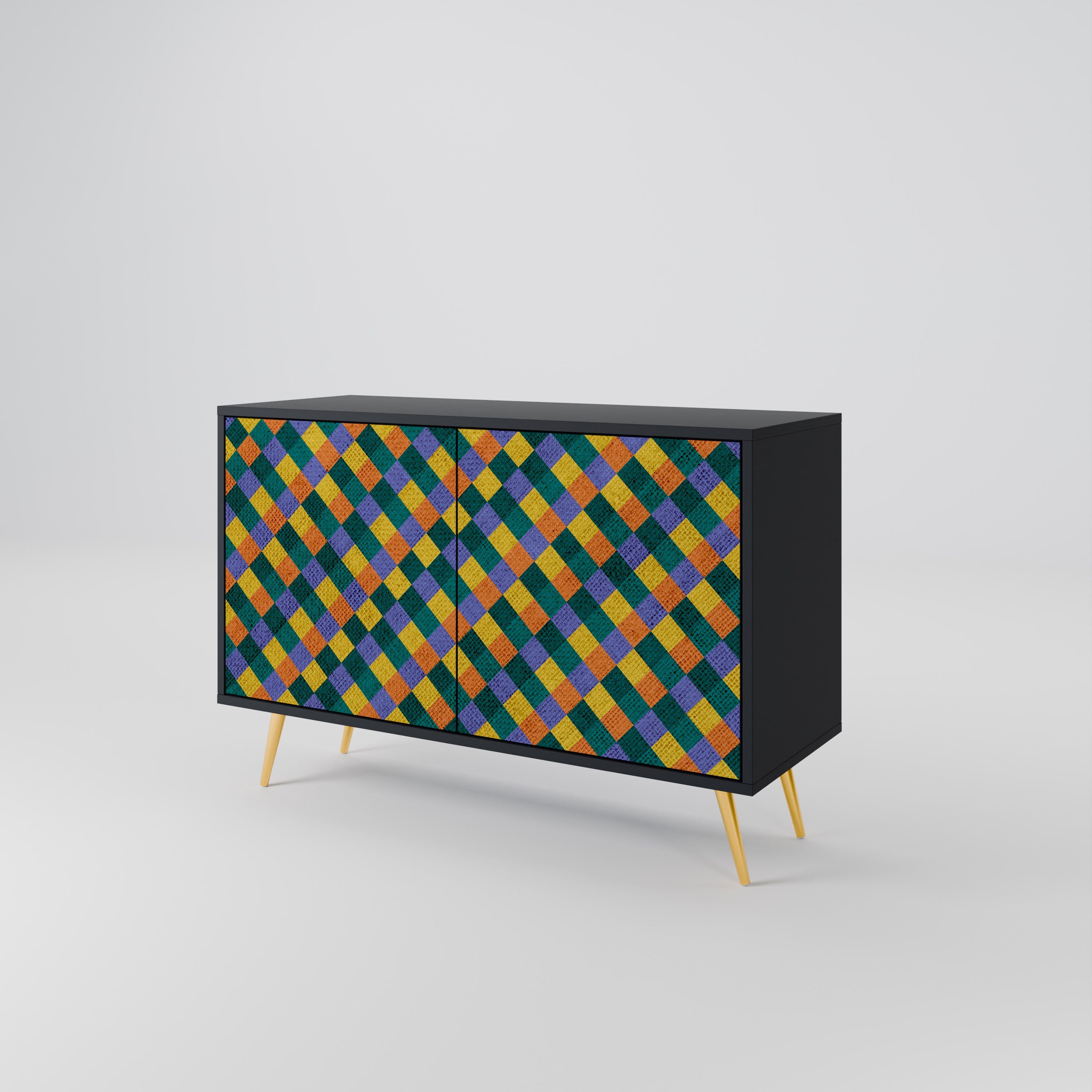 PAINTED SQUARES MIX 2-Door Sideboard