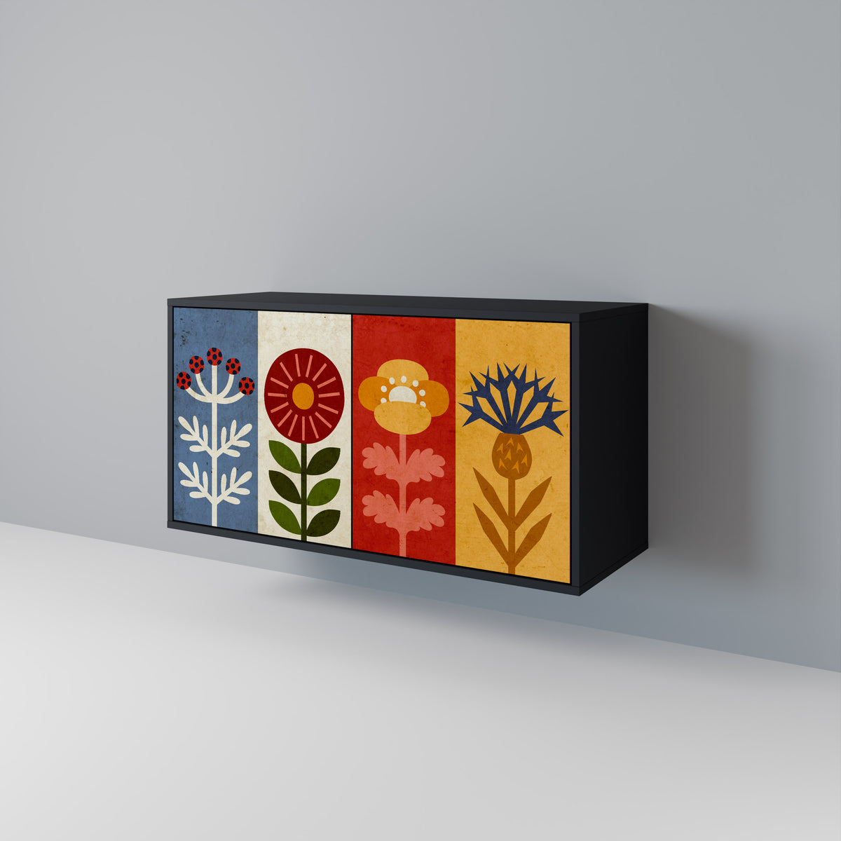 SCANDIC FLOWERET Dvoudveřová komoda