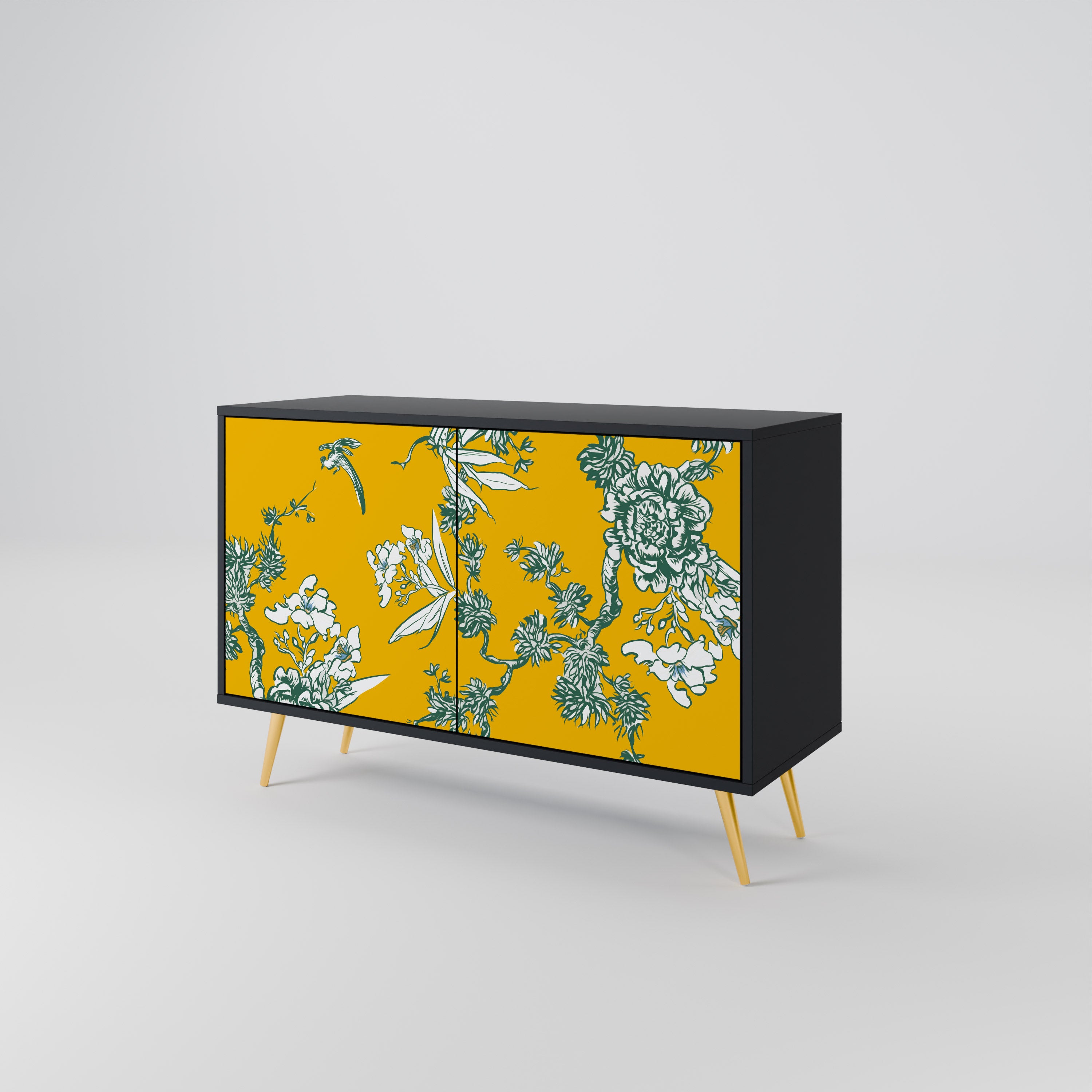 YELLOW CHINOISERIE 2-Door Sideboard