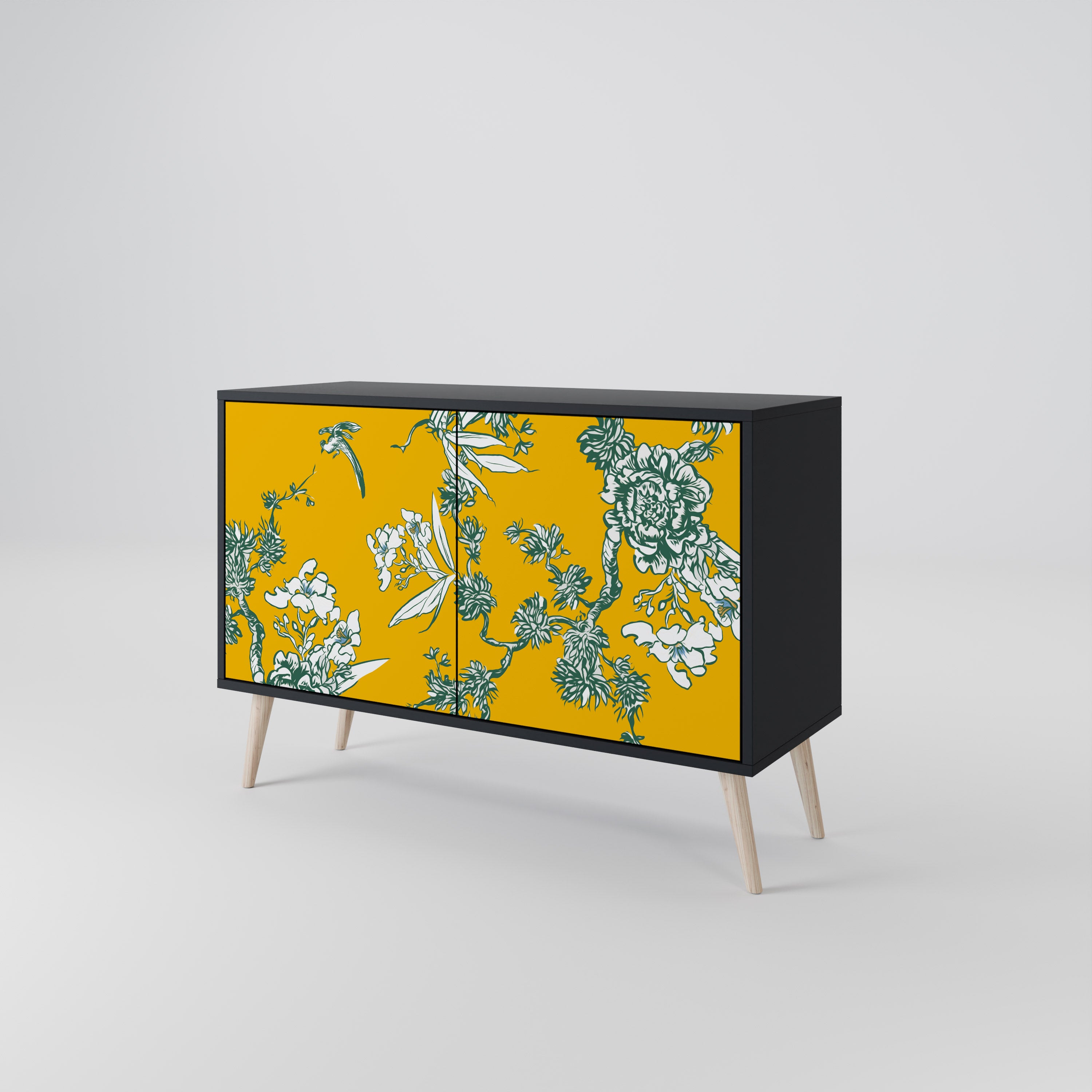 YELLOW CHINOISERIE 2-Door Sideboard