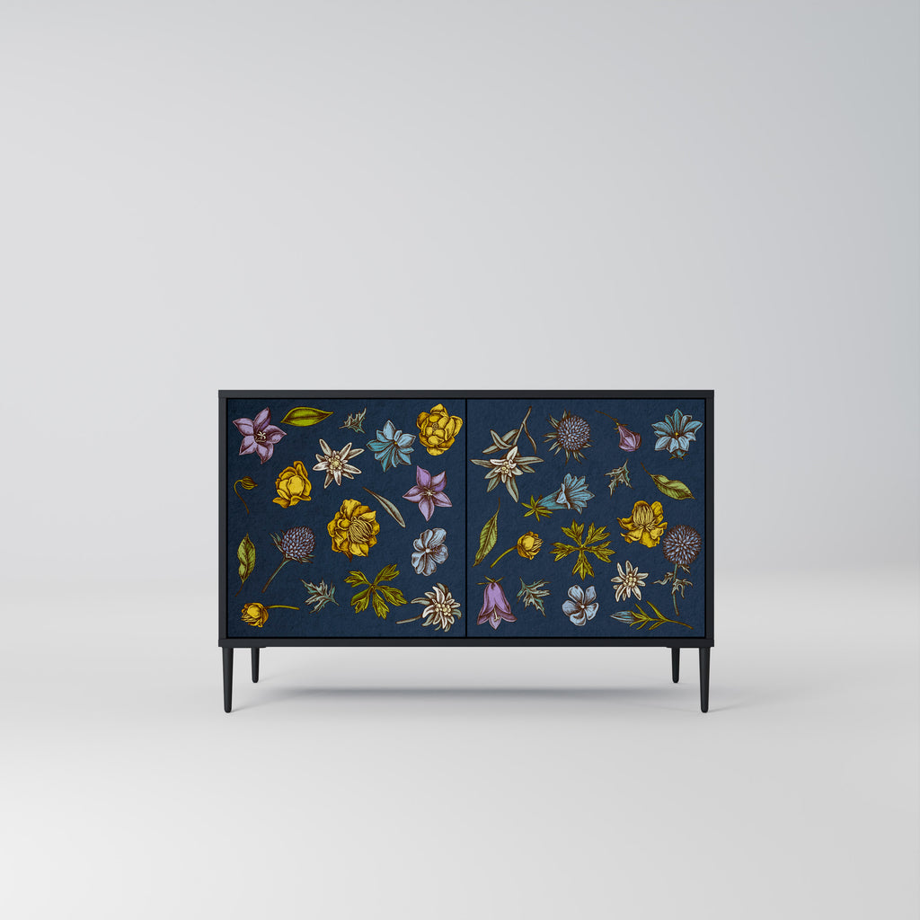 FLOWERS ON NAVY BLUE 2-Door Sideboard