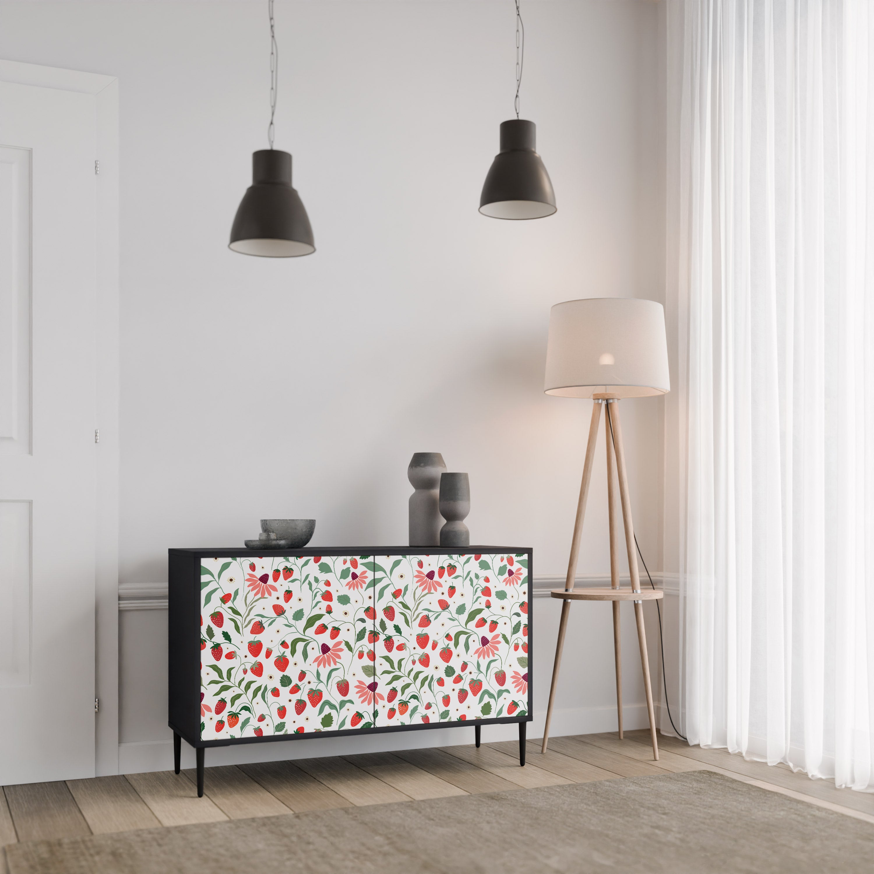FLOWERS AND STRAWBERRIES 2-Door Sideboard