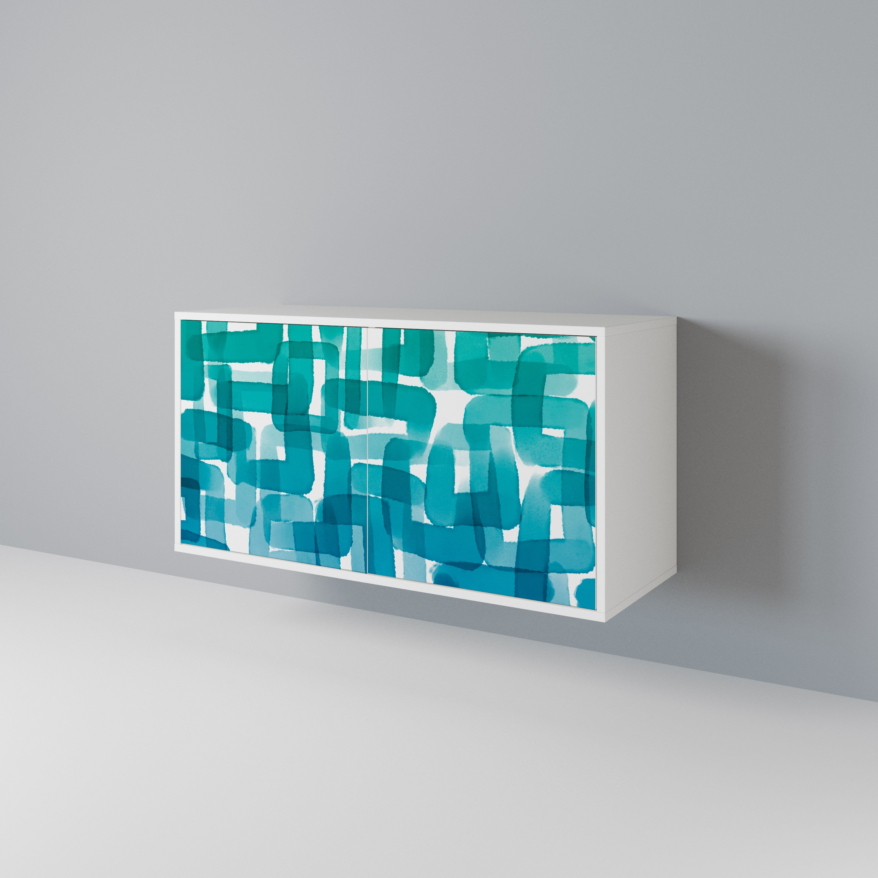 TURQUOISE RECTANGLES Dvoudveřová komoda
