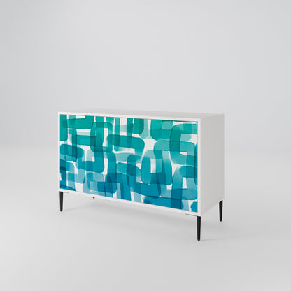 TURQUOISE RECTANGLES Dvoudveřová komoda