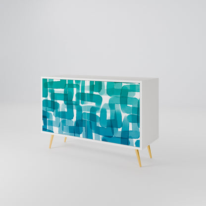 TURQUOISE RECTANGLES Dvoudveřová komoda