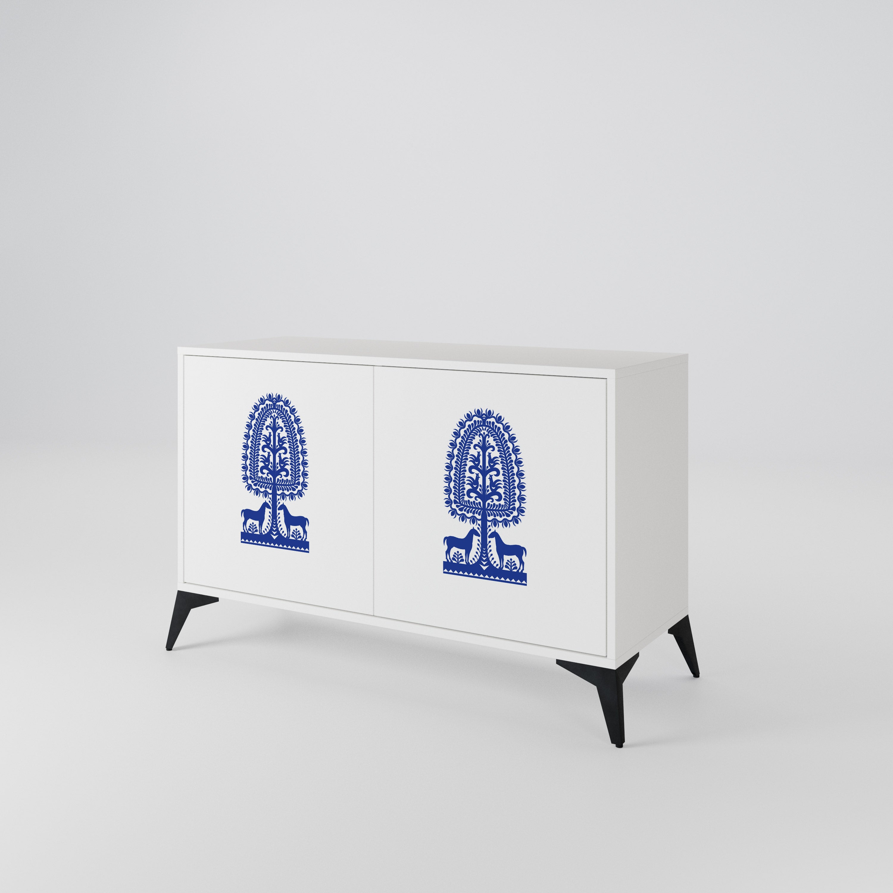 POLISH FOLK ART Dvoudveřová komoda