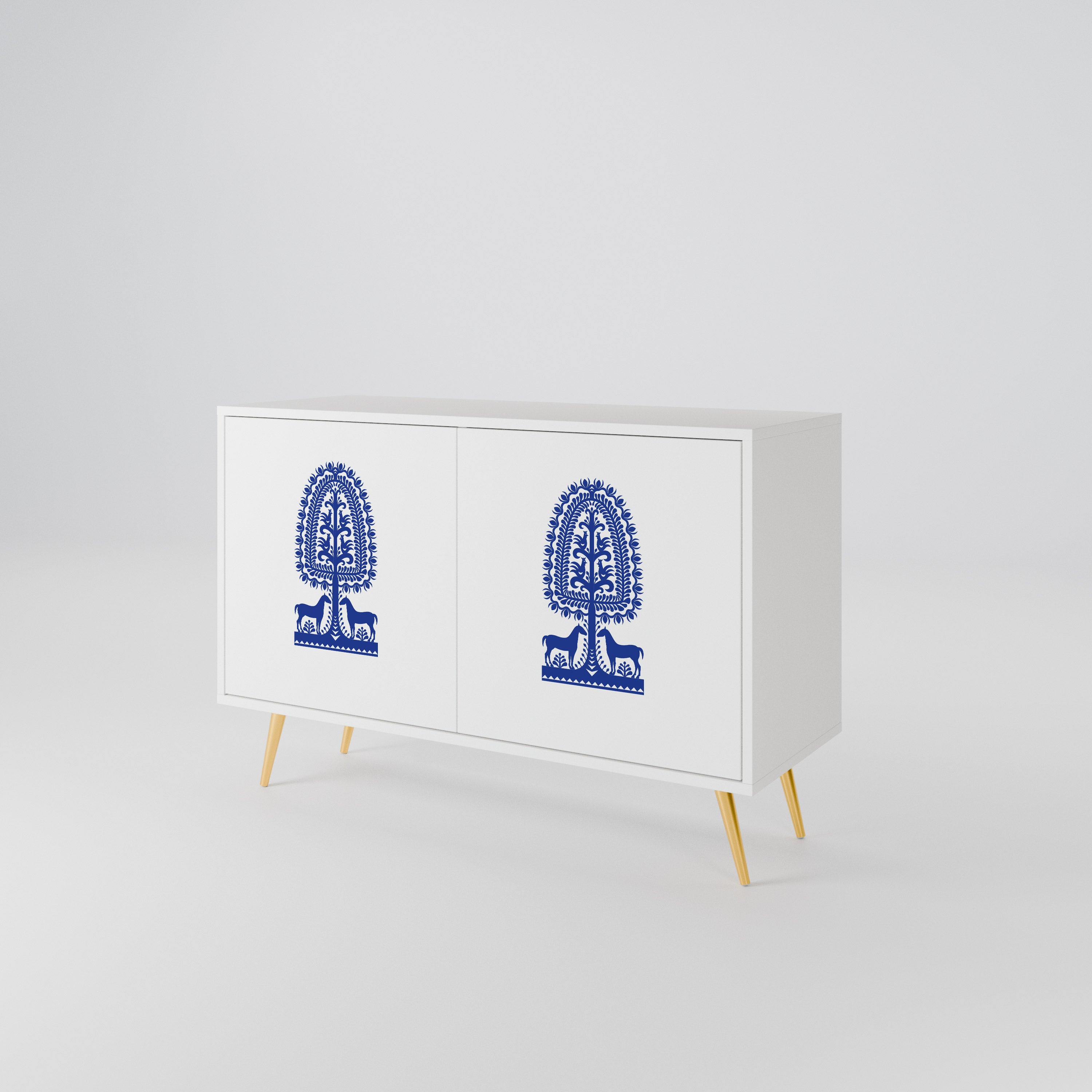POLISH FOLK ART Dvoudveřová komoda