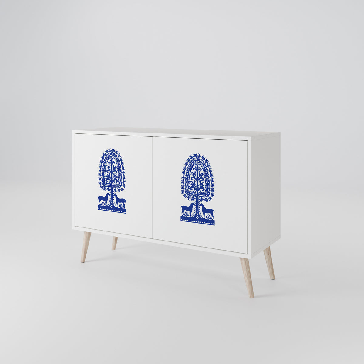 POLISH FOLK ART Dvoudveřová komoda