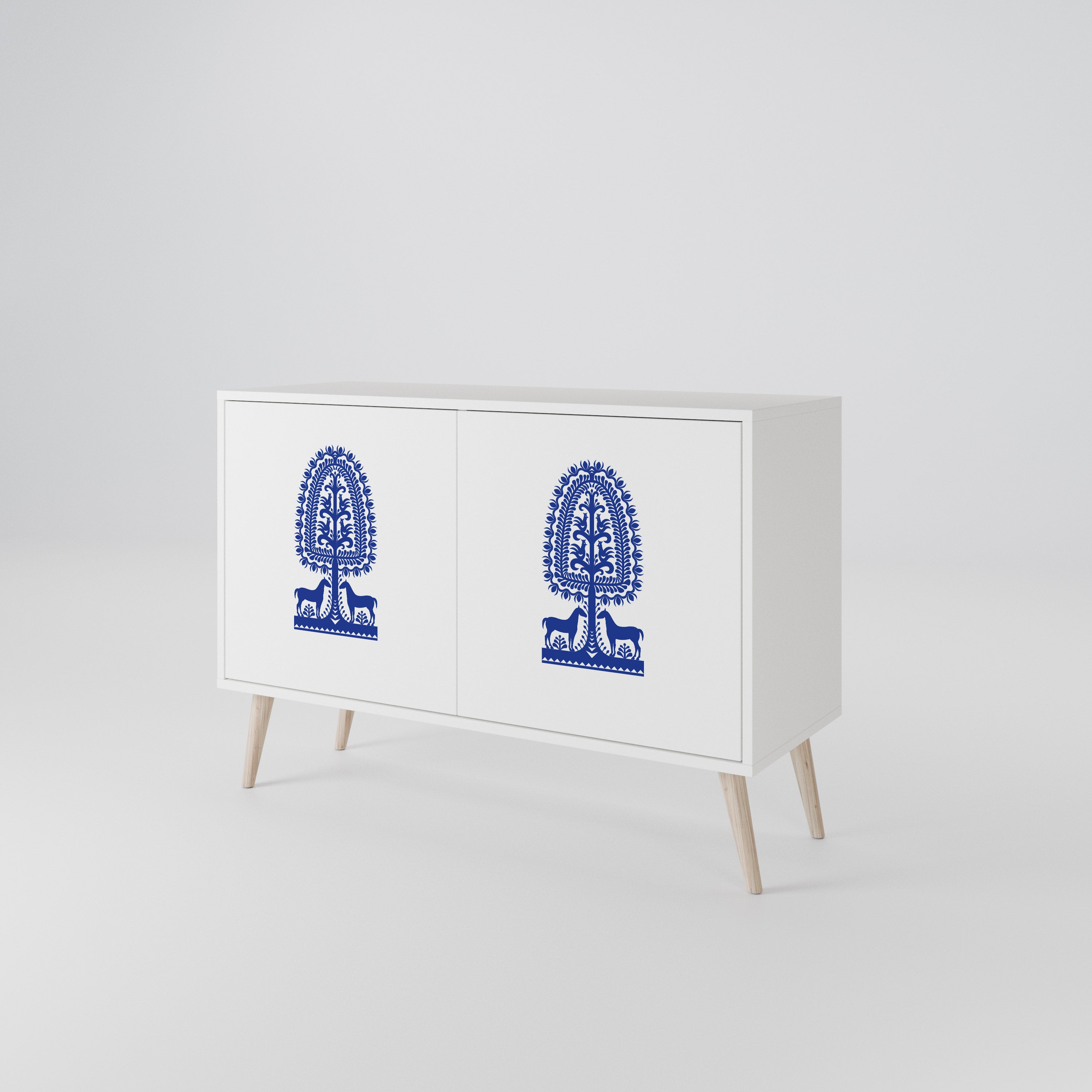 POLISH FOLK ART Dvoudveřová komoda