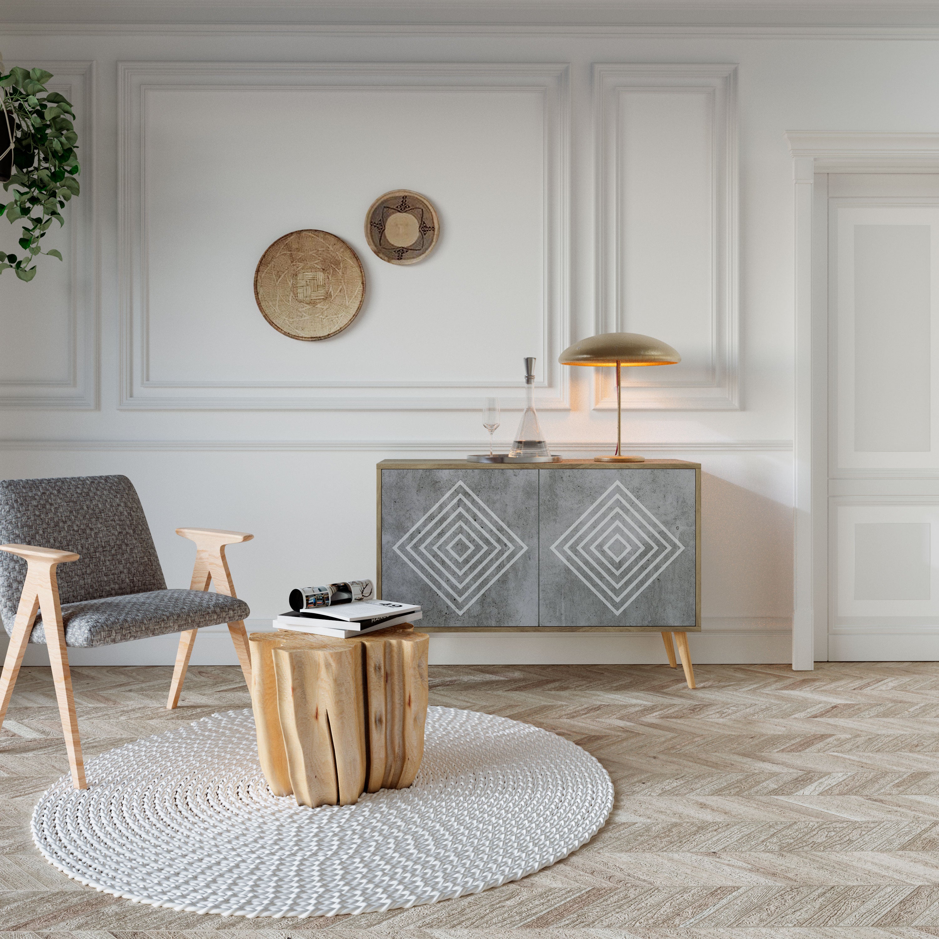 POLYGONAL ARTISTRY 2-Door Sideboard