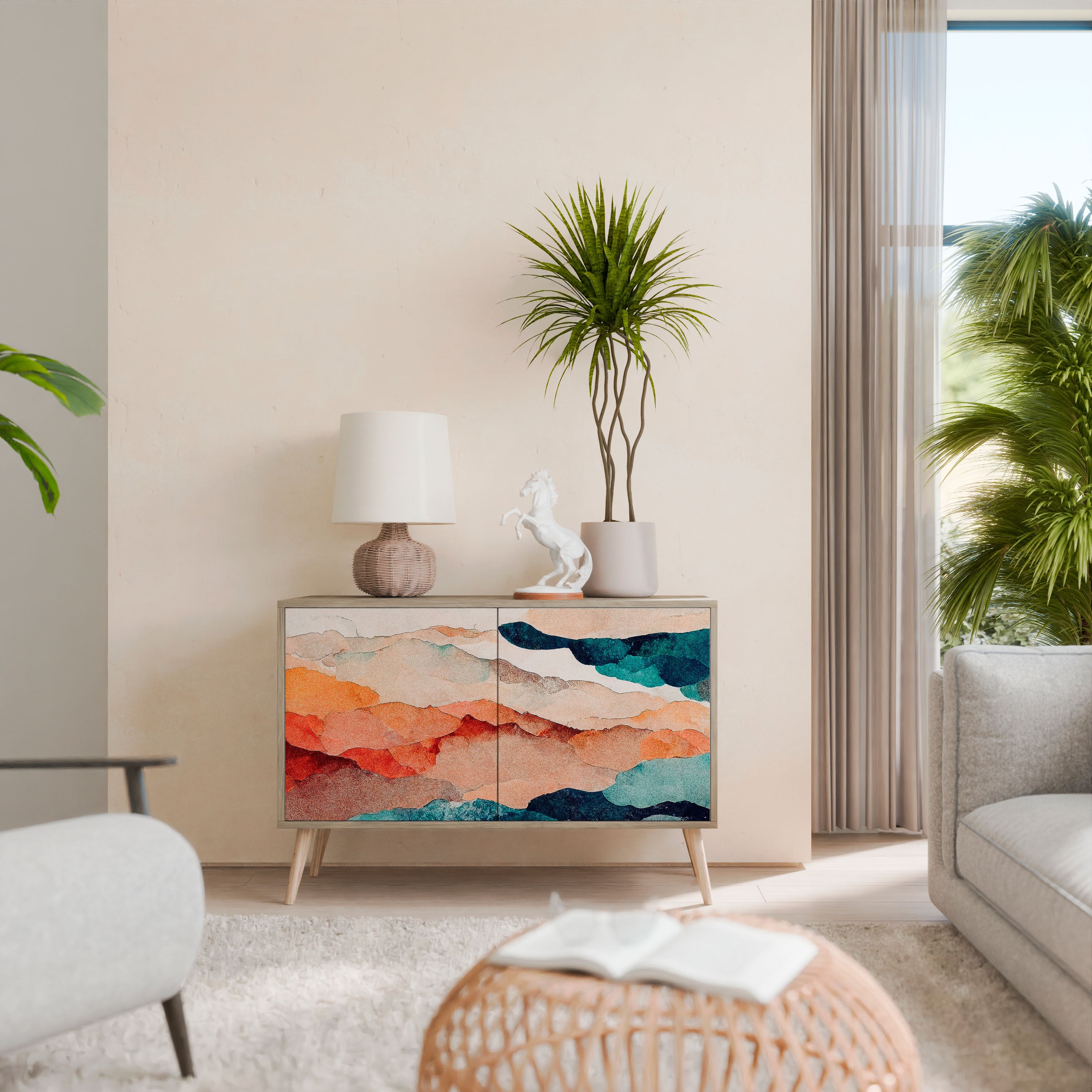 ABSTRACT LANDSCAPE 2-Door Sideboard