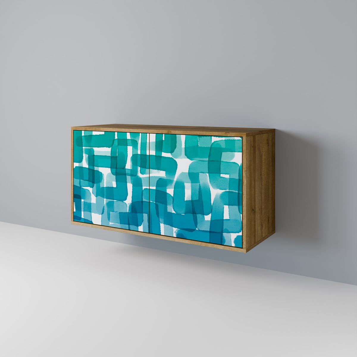 TURQUOISE RECTANGLES Dvoudveřová komoda