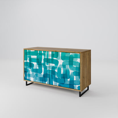 TURQUOISE RECTANGLES Dvoudveřová komoda