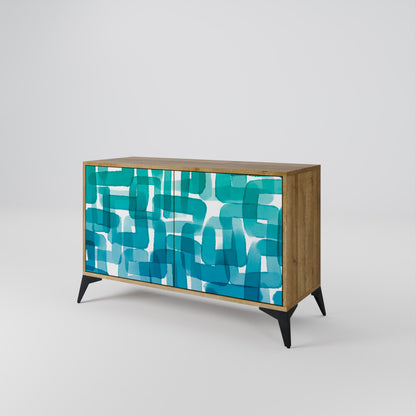 TURQUOISE RECTANGLES Dvoudveřová komoda