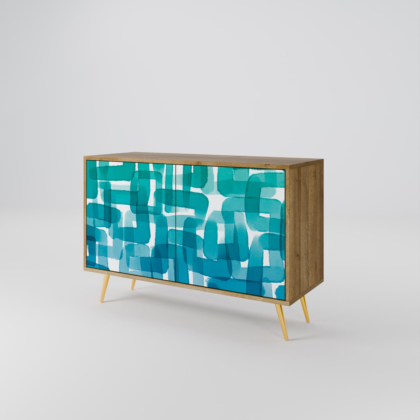 TURQUOISE RECTANGLES Dvoudveřová komoda