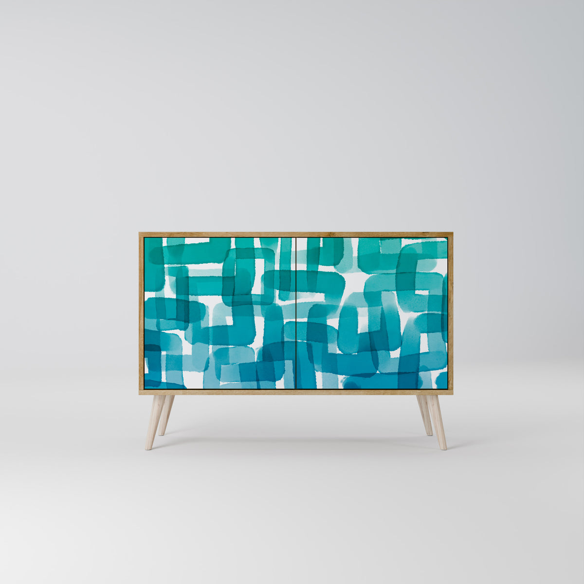 TURQUOISE RECTANGLES Dvoudveřová komoda
