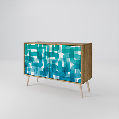 TURQUOISE RECTANGLES Dvoudveřová komoda